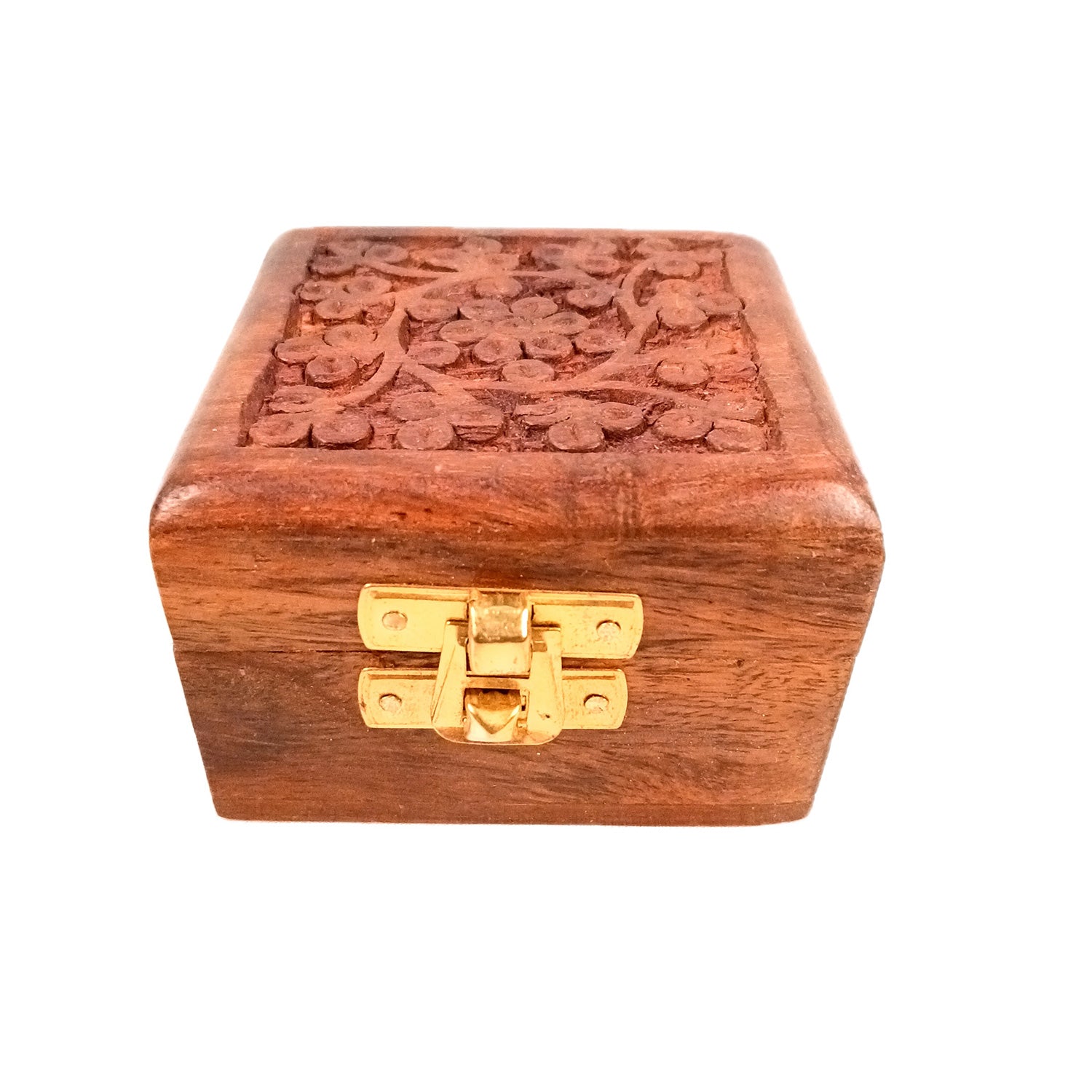 Jewellery Box | Antique Wooden Jewelry Box with Lock | Organizer for earrings, Rings, Necklace - For Dressing Table, Home Decor & Gifts - 3 Inch - Apkamart