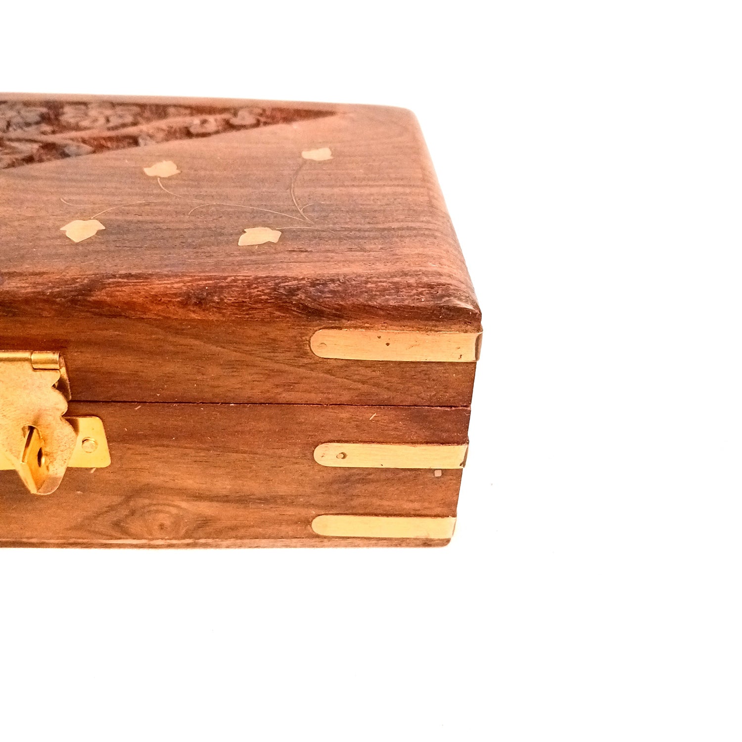 Jewellery Box | Multi-Purpose Storage Box | Wooden Jewelry Box with Lock - For Dressing Table, Home & Table Decor, Organization & Gifts - 6 Inch - Apkamart
