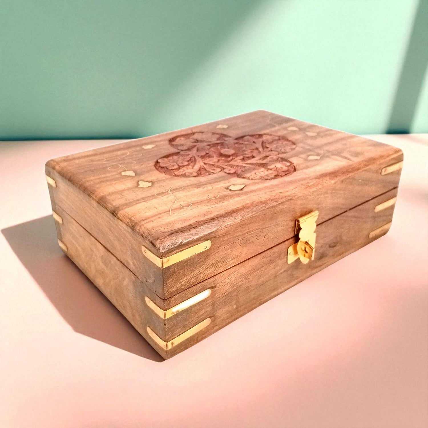 Jewellery Box | Multi-Purpose Storage Box | Wooden Jewelry Box with Lock - For Dressing Table, Home & Table Decor, Organization & Gifts - 8 Inch (Set Of 3) - Apkamart