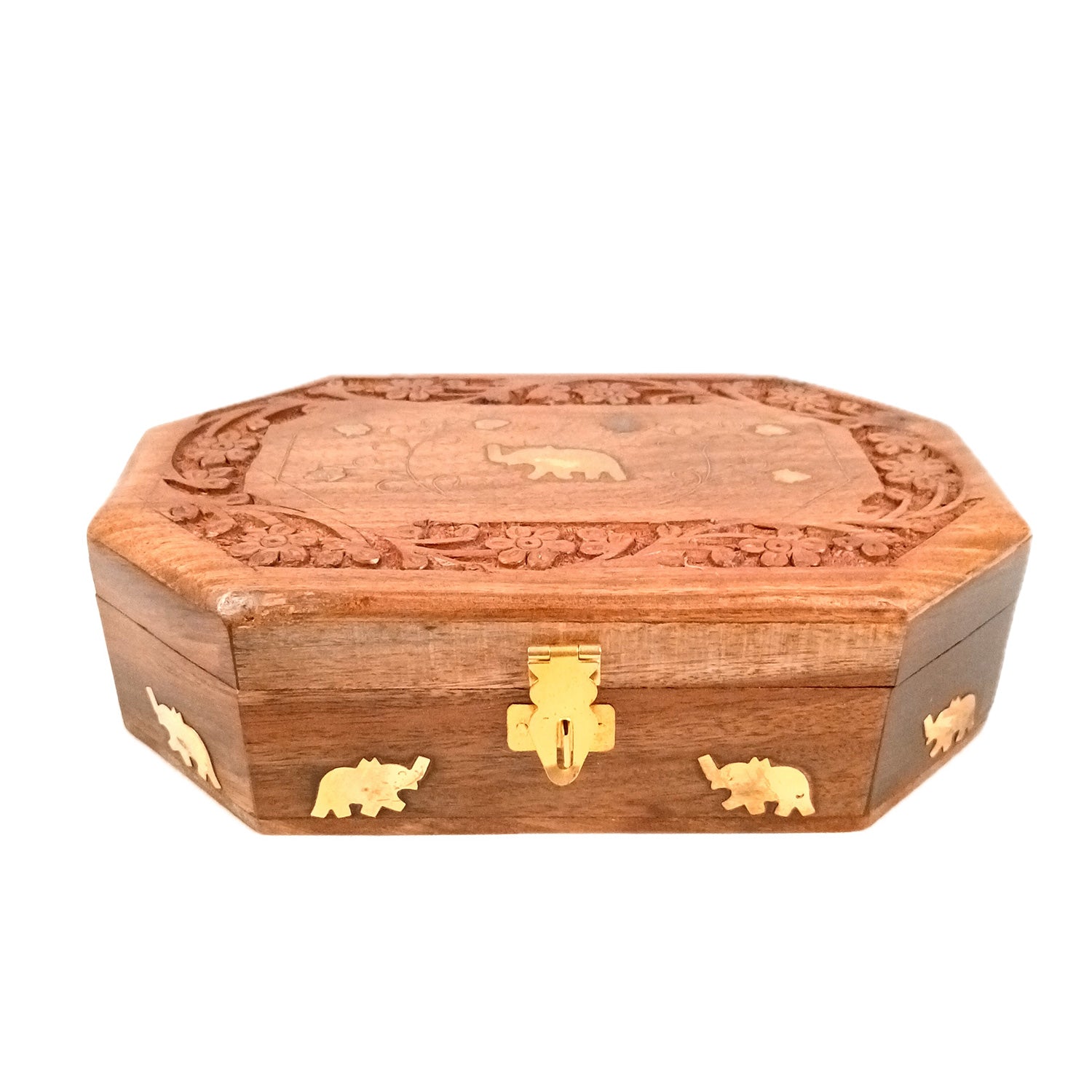 Wooden Jewelry Box | Jewelry Box Antique with Lock | Organizer for Ring, Necklace & Earrings - For Home Decor , Wedding & Anniversary Gift - 8 Inch - Apkamart