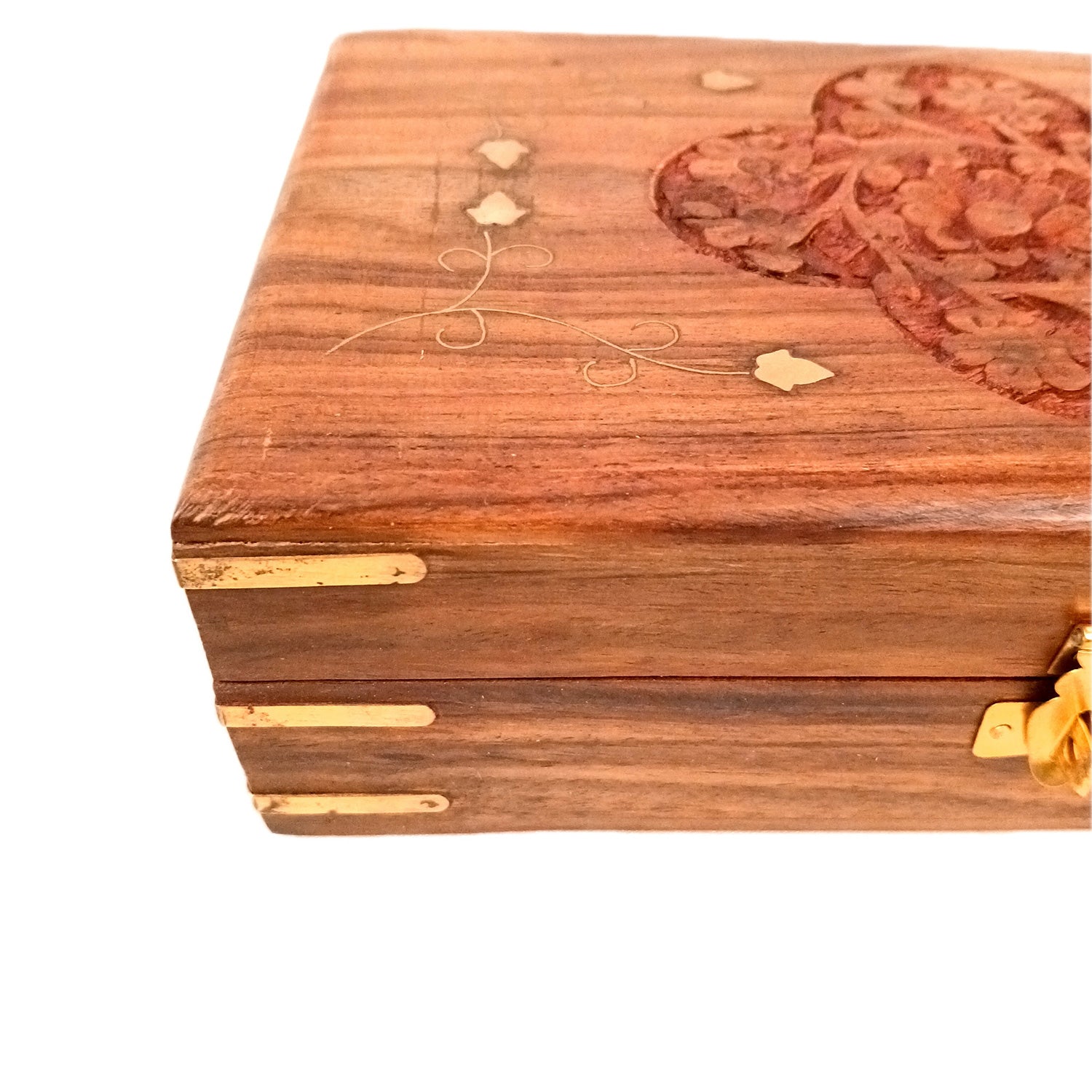 Jewellery Box | Multi-Purpose Storage Box | Wooden Jewelry Box with Lock - For Dressing Table, Home & Table Decor, Organization & Gifts - 8 Inch - Apkamart