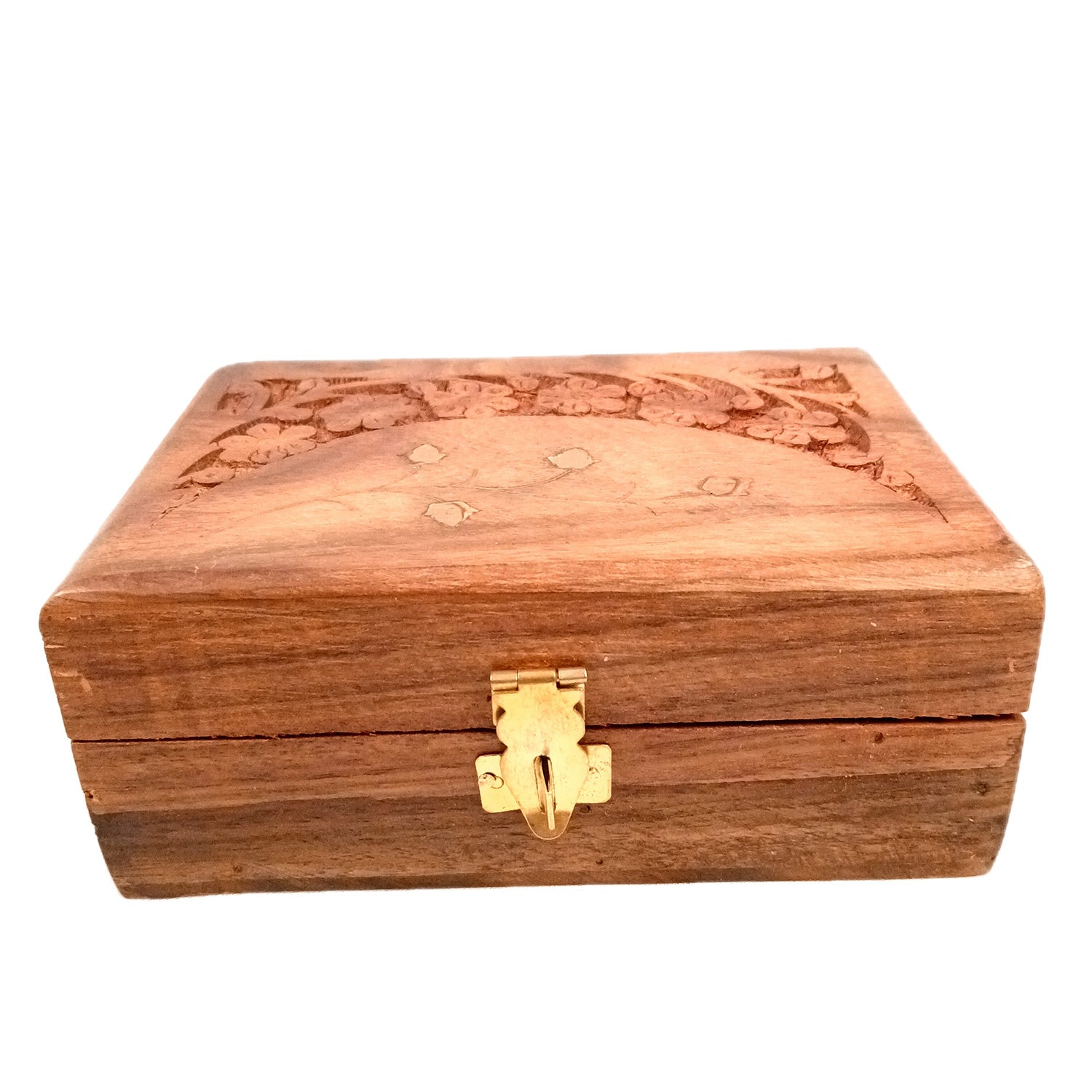 Jewelry Box Antique | Multi-Purpose Wooden Organizer | Decorative Jewelry Box with Lock - For Home Decor, Earring, Necklace & Gifts - 6 Inch - Apkamart