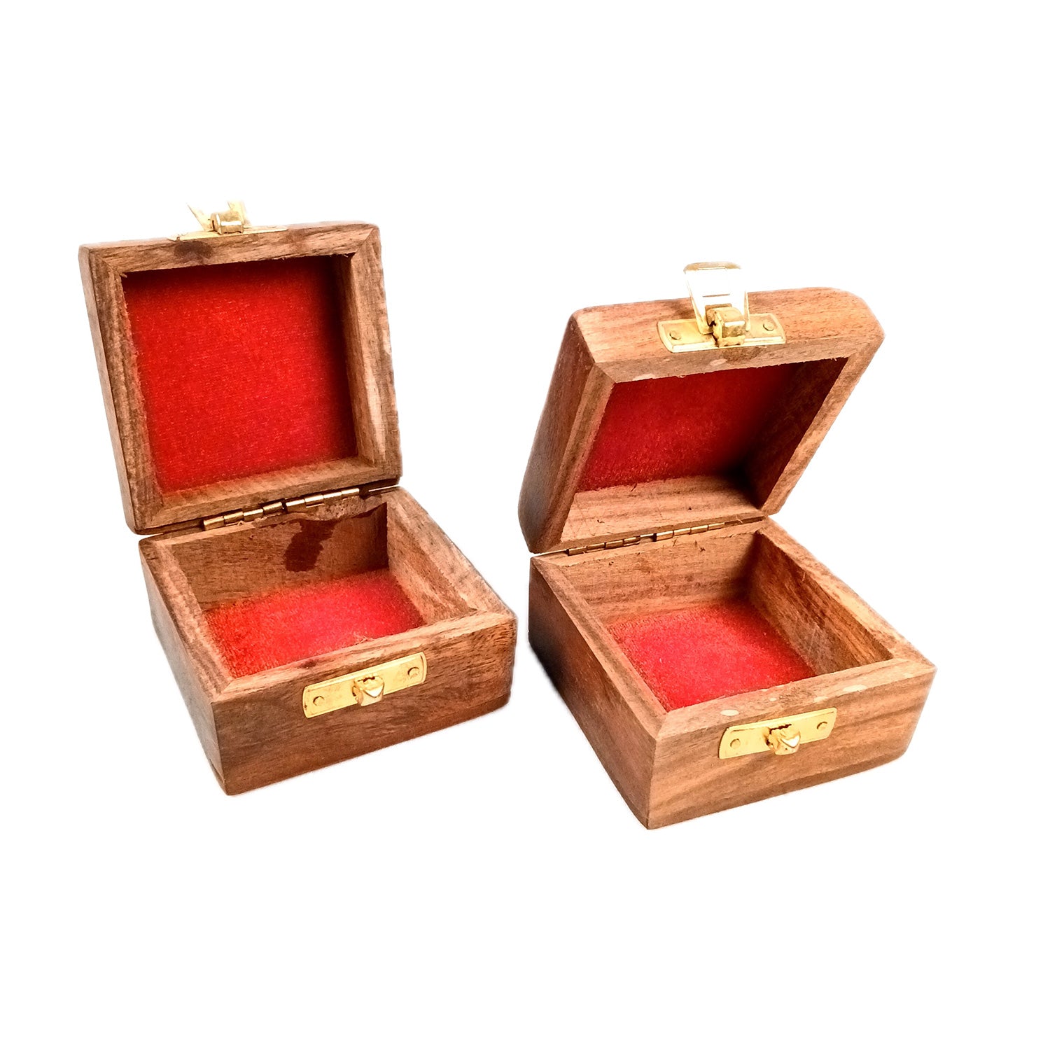 Jewellery Box | Antique Wooden Jewelry Box with Lock | Organizer for earrings, Rings, Necklace - For Dressing Table, Home Decor & Gifts - 3 Inch (pack Of 2) - Apkamart