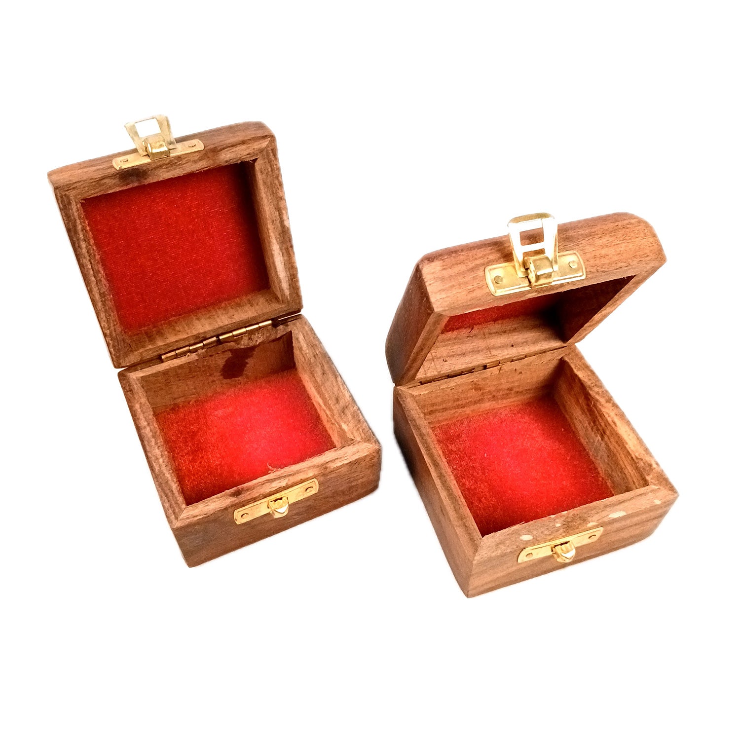 Jewellery Box | Antique Wooden Jewelry Box with Lock | Organizer for earrings, Rings, Necklace - For Dressing Table, Home Decor & Gifts - 3 Inch (pack Of 2) - Apkamart