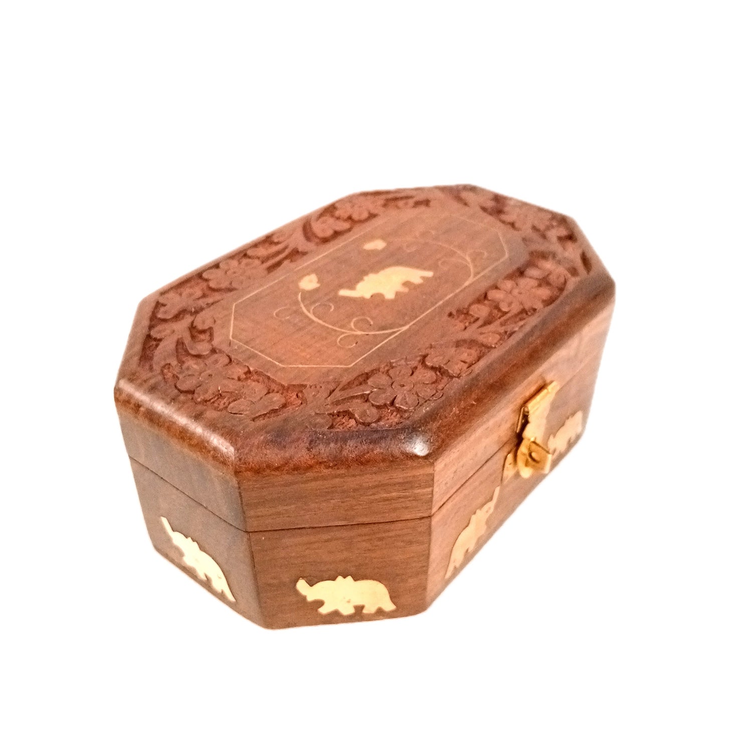 Wooden Jewelry Box | Jewelry Box Antique with Lock | Organizer for Ring, Necklace & Earrings - For Home Decor , Wedding & Anniversary Gift - 6 Inch - Apkamart