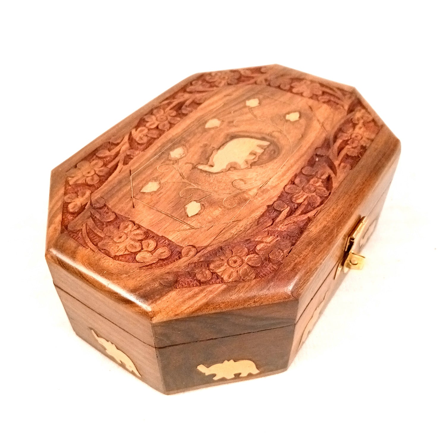 Wooden Jewelry Box | Jewelry Box Antique with Lock | Organizer for Ring, Necklace & Earrings - For Home Decor , Wedding & Anniversary Gift - 7 Inch - Apkamart