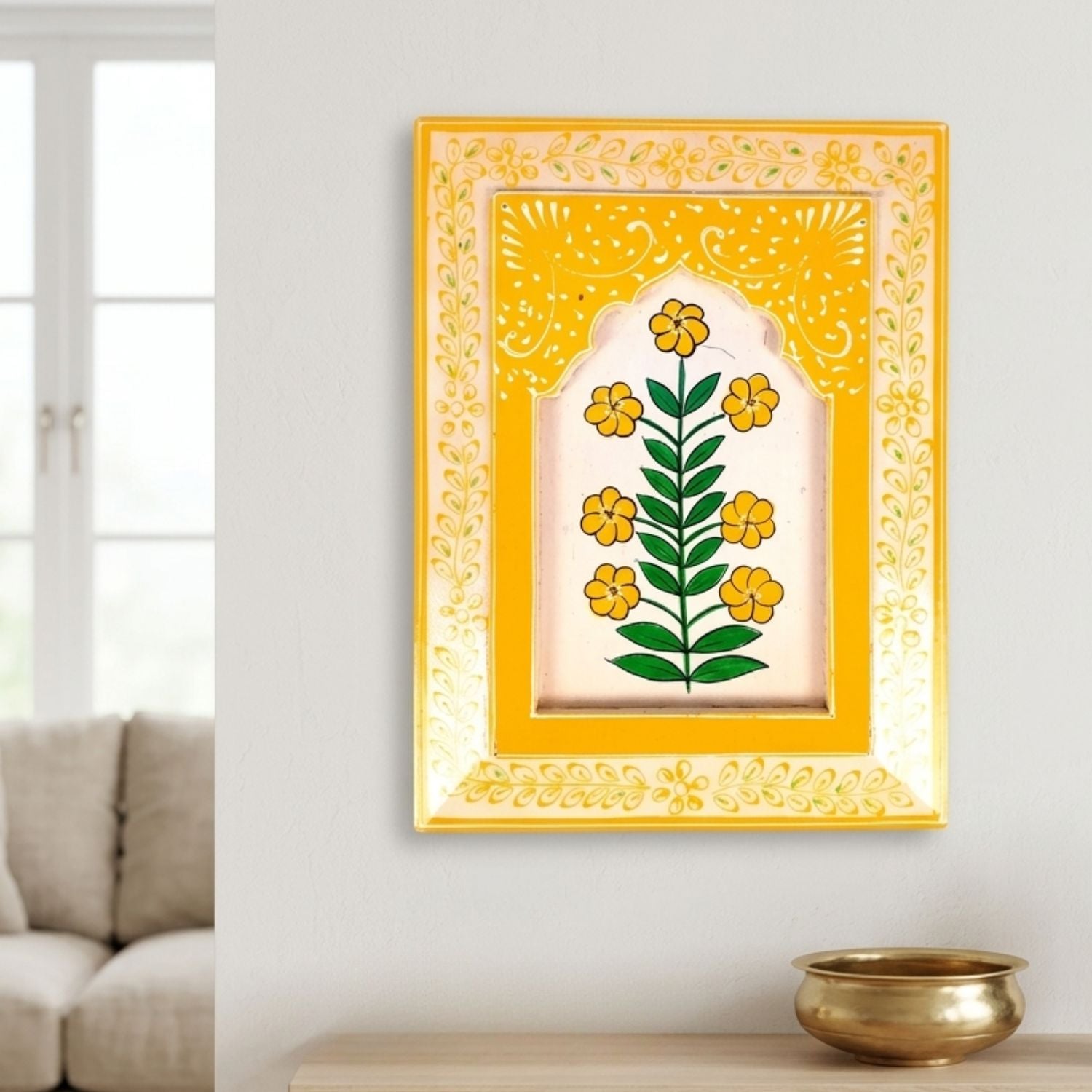 Wooden Jharokha Frame | Rajasthani Wall Decor - 12 Inch-Apkamart