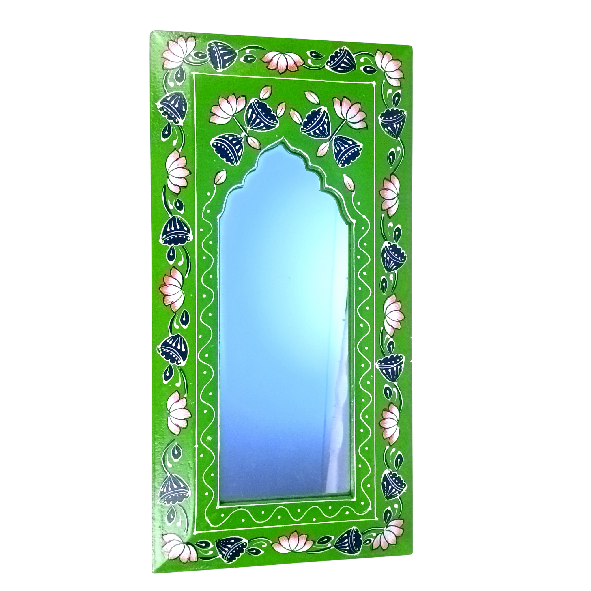 Handcrafted Wooden Mirror Frame | Wall Decor for Home, Living Room| Decorative Wall Hanging Frame for Mirror or Photos | Traditional Home Decor Frame - 18 Inch - Apkamart
