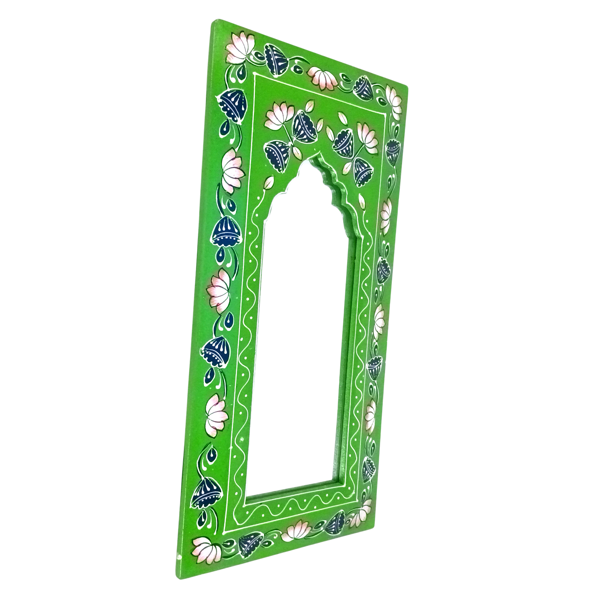 Handcrafted Wooden Mirror Frame | Wall Decor for Home, Living Room| Decorative Wall Hanging Frame for Mirror or Photos | Traditional Home Decor Frame - 18 Inch (Pack Of 2) - Apkamart