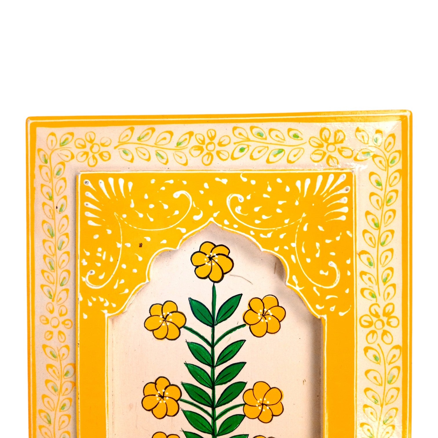 Handcrafted Wooden Painting Frame | Decorative Wall Hanging for Home & Living Room Decor | Wooden Art Frame | Handicraft Wall Art - 12 Inch - Apkamart