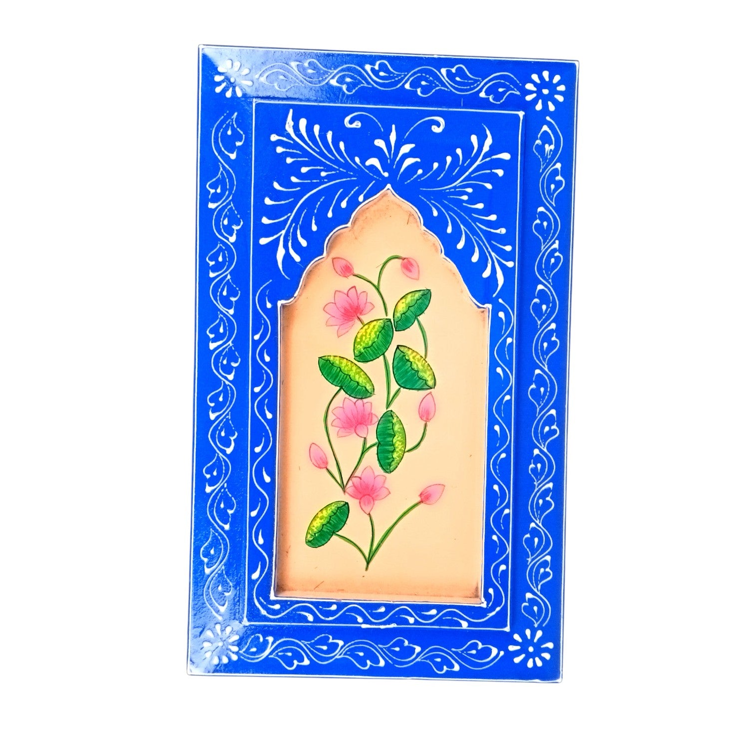 Handcrafted Wooden Painting Frame | Decorative Wall Hanging Home & Living Room Decor | Wooden Art Frame | Traditional Wall Art - 15 Inch - Apkamart