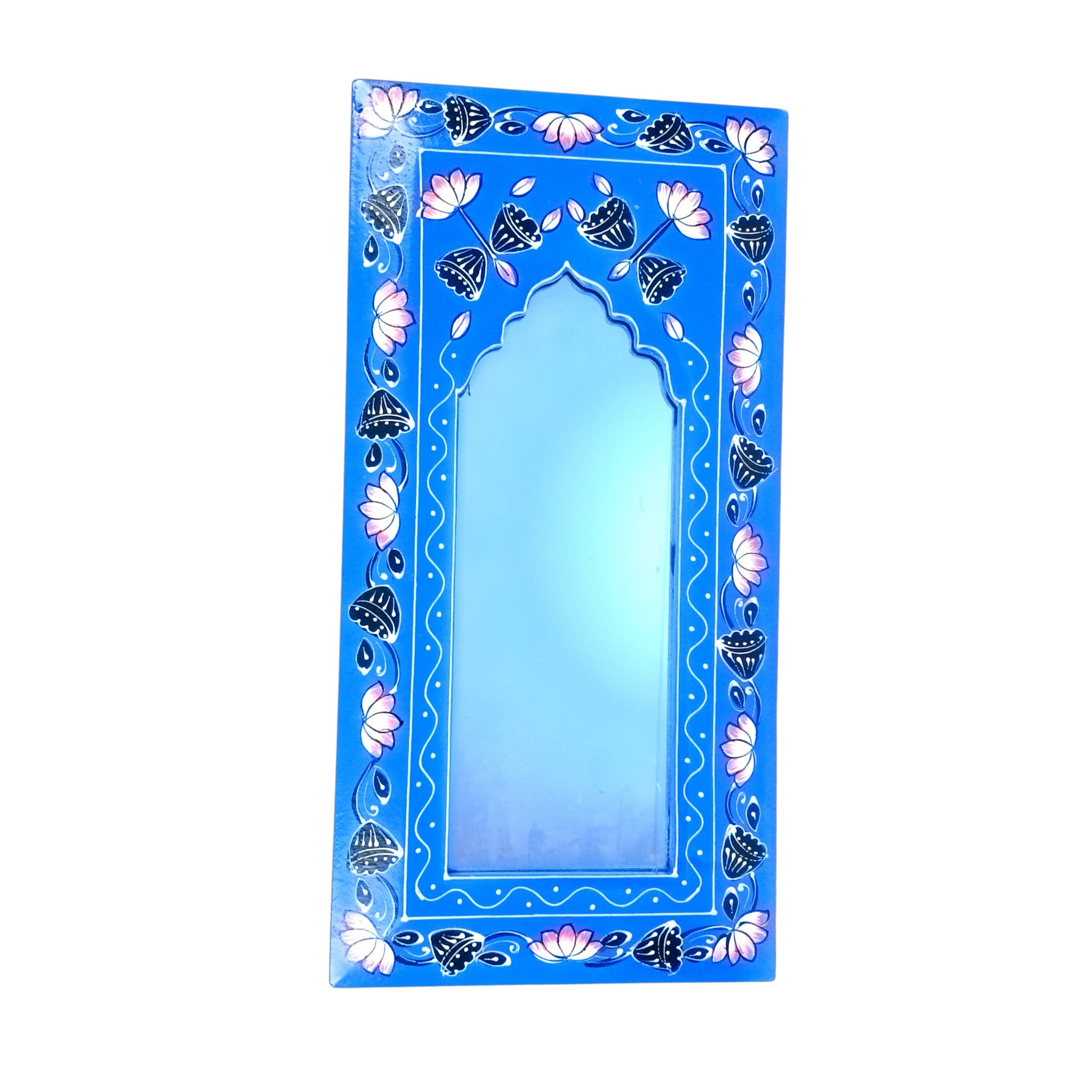 Handcrafted Wooden Mirror Frame | Wall Decor for Home, Living Room | Decorative Wall Hanging Frame for Mirror or Photos | Handcrafted Home Decor Frame - 18 Inch  - Apkamart