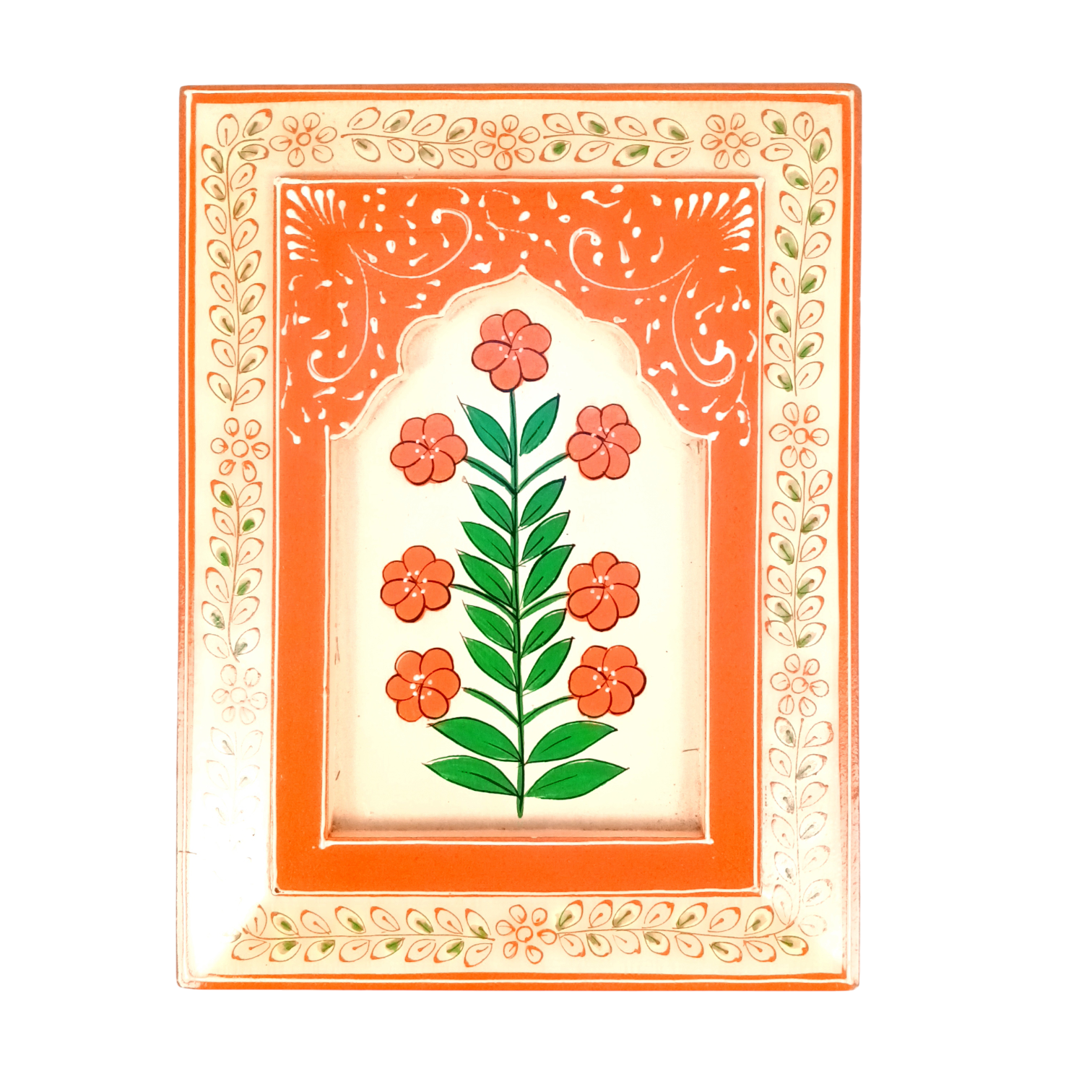 Handcrafted Wooden Painting Frame | Decorative Wall Hanging for Home & Living Room Decor | Wooden Art Frame | Traditional Wall Art - 12 Inch - Apkamart