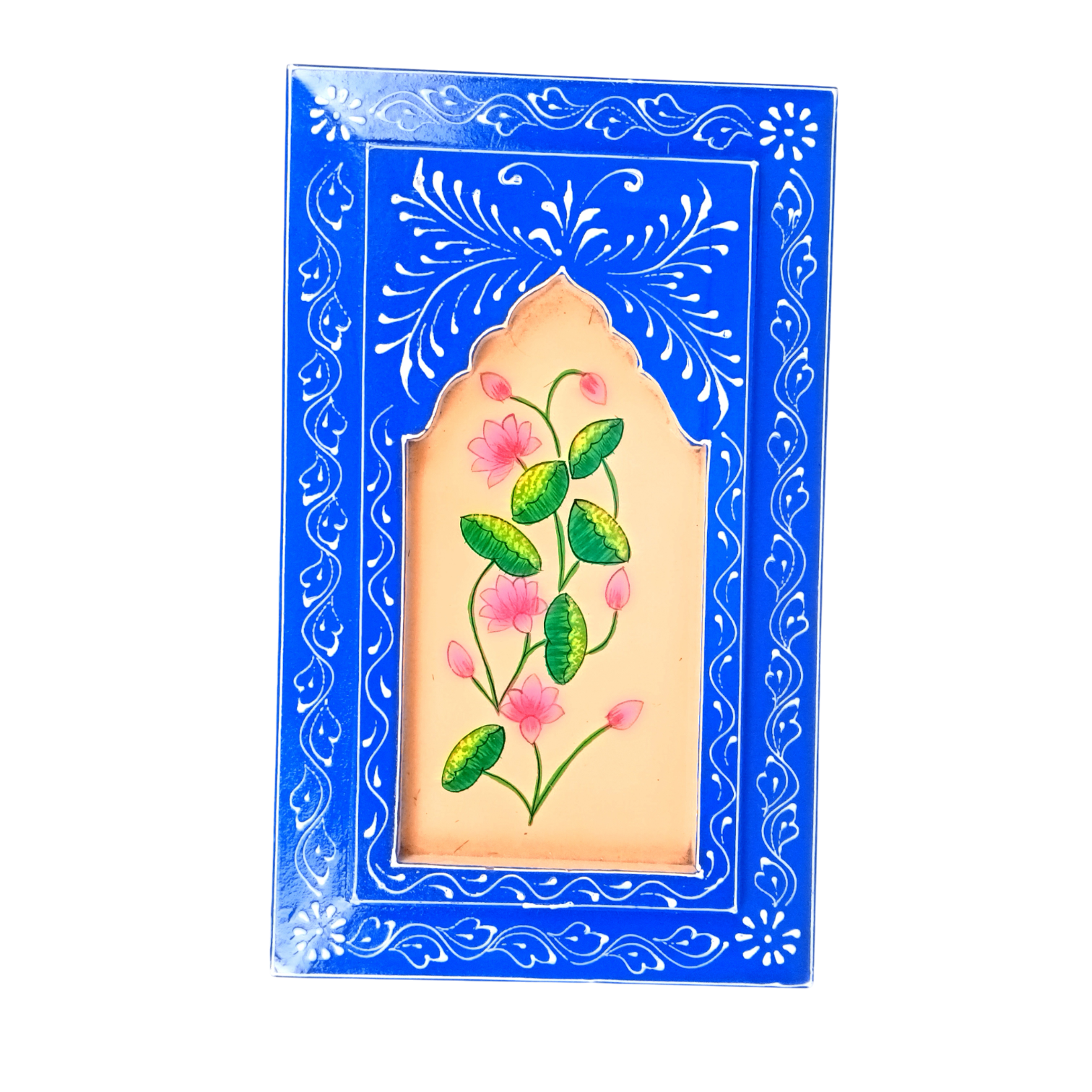 Handcrafted Wooden Painting Frame | Decorative Wall Hanging Home & Living Room Decor | Wooden Art Frame | Traditional Wall Art - 15 Inch - Apkamart