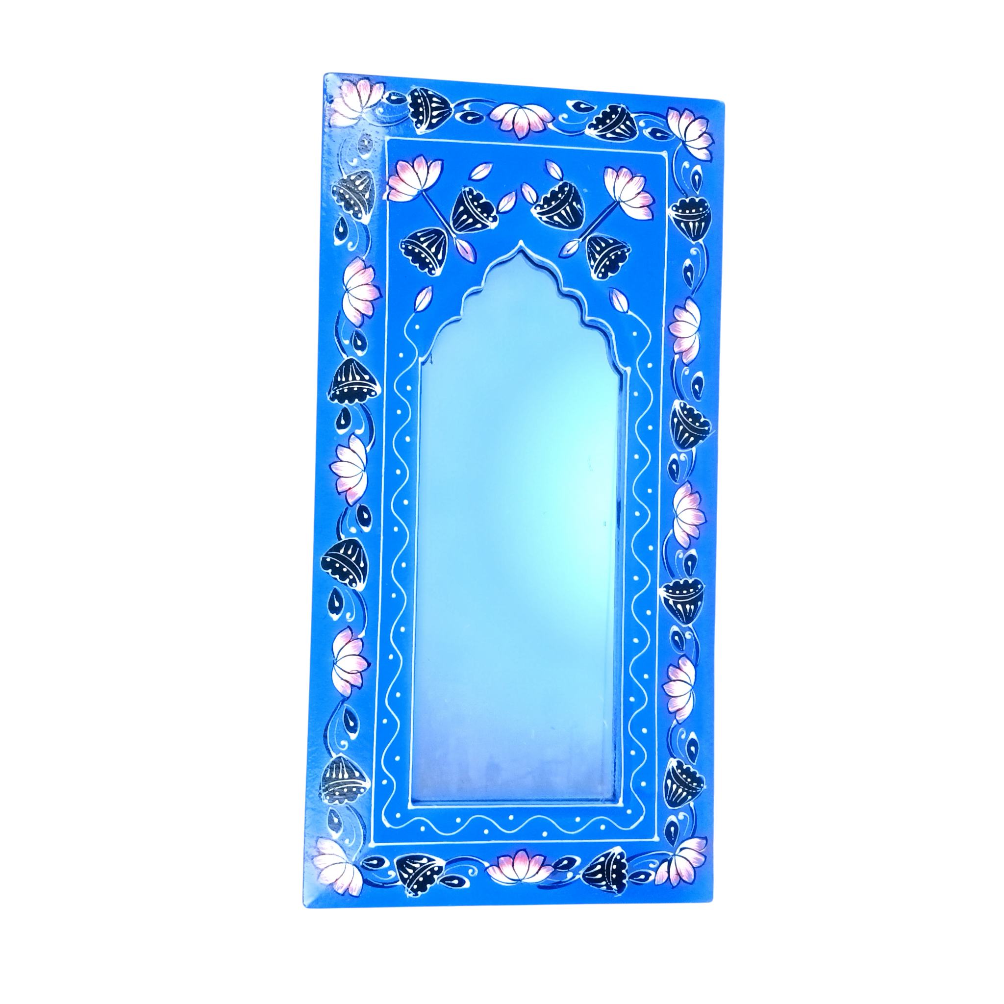 Handcrafted Wooden Mirror Frame | Wall Décor for Home, Living Room | Decorative Wall Hanging Frame for Mirror or Photos | Handcrafted Home Decor Frame - 18 Inch - Apkamart