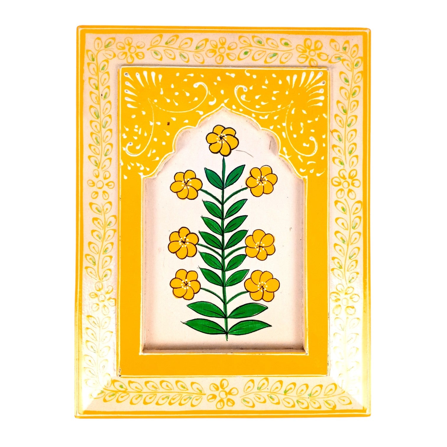 Handcrafted Wooden Painting Frame | Decorative Wall Hanging for Home & Living Room Decor | Wooden Art Frame | Handicraft Wall Art - 12 Inch - Apkamart