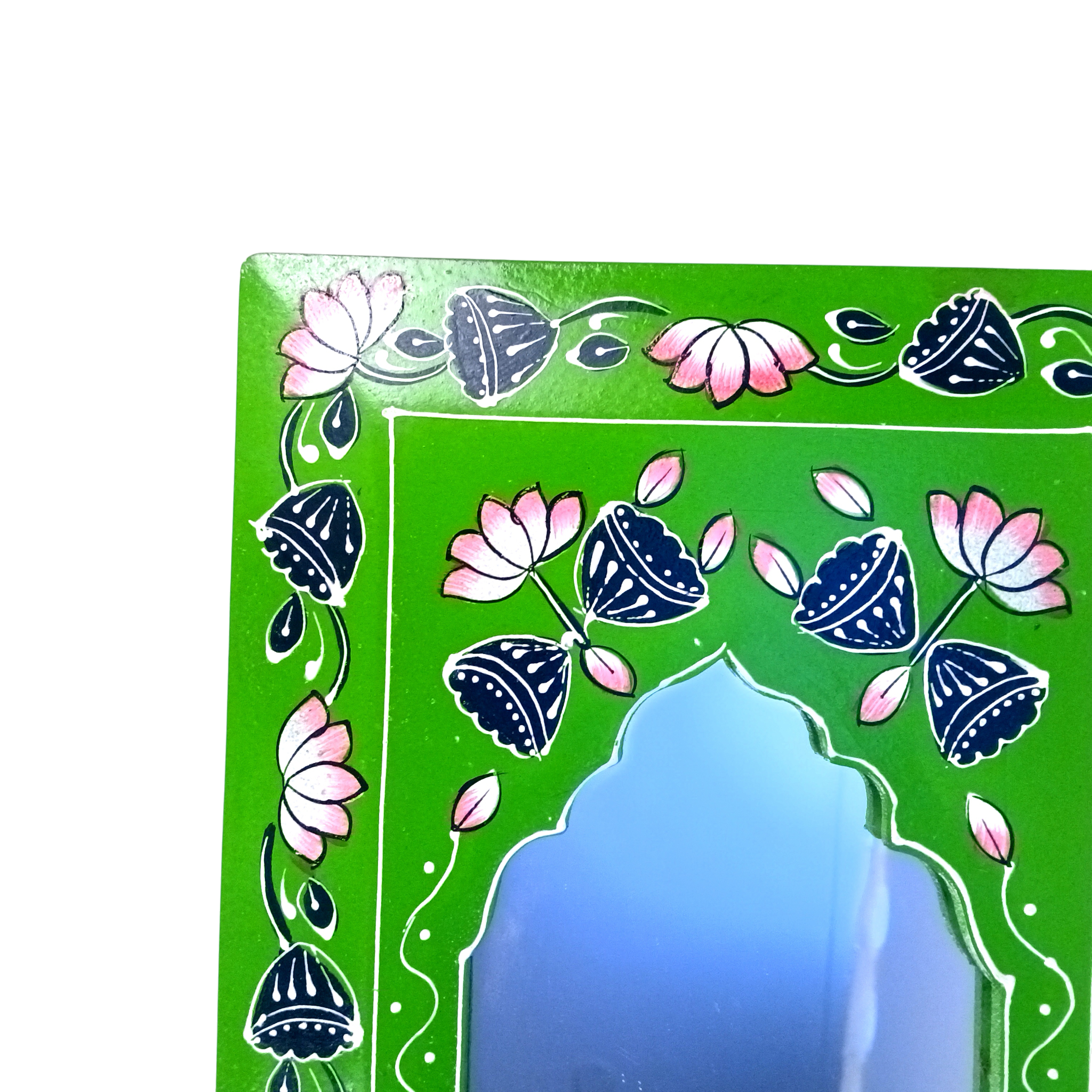 Handcrafted Wooden Mirror Frame | Wall Decor for Home, Living Room| Decorative Wall Hanging Frame for Mirror or Photos | Traditional Home Decor Frame - 18 Inch - Apkamart