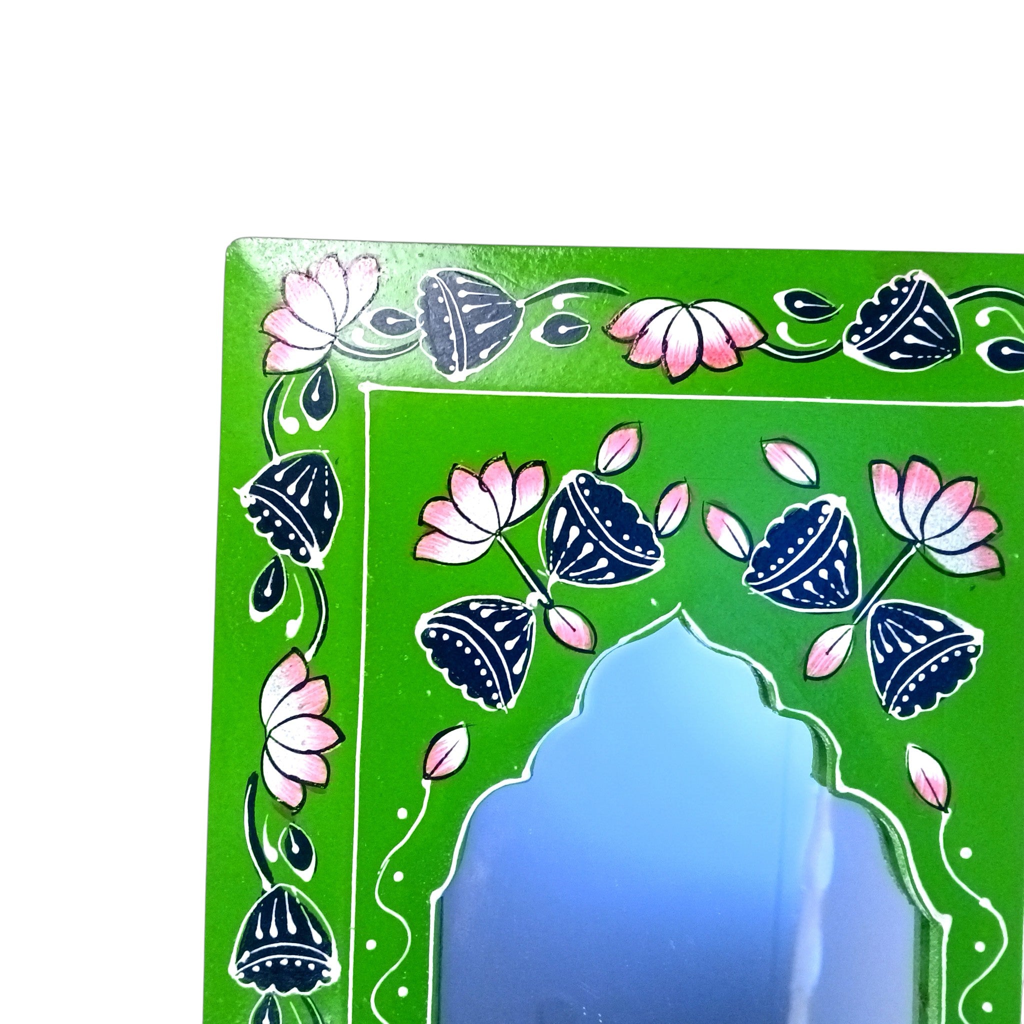 Handcrafted Wooden Mirror Frame | Wall Decor for Home, Living Room| Decorative Wall Hanging Frame for Mirror or Photos | Traditional Home Decor Frame - 18 Inch - Apkamart