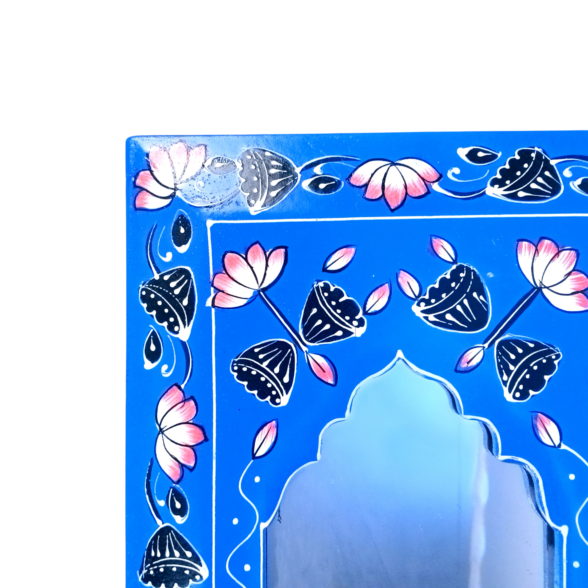 Handcrafted Wooden Mirror Frame | Wall Décor for Home, Living Room | Decorative Wall Hanging Frame for Mirror or Photos | Handcrafted Home Decor Frame - 18 Inch - Apkamart