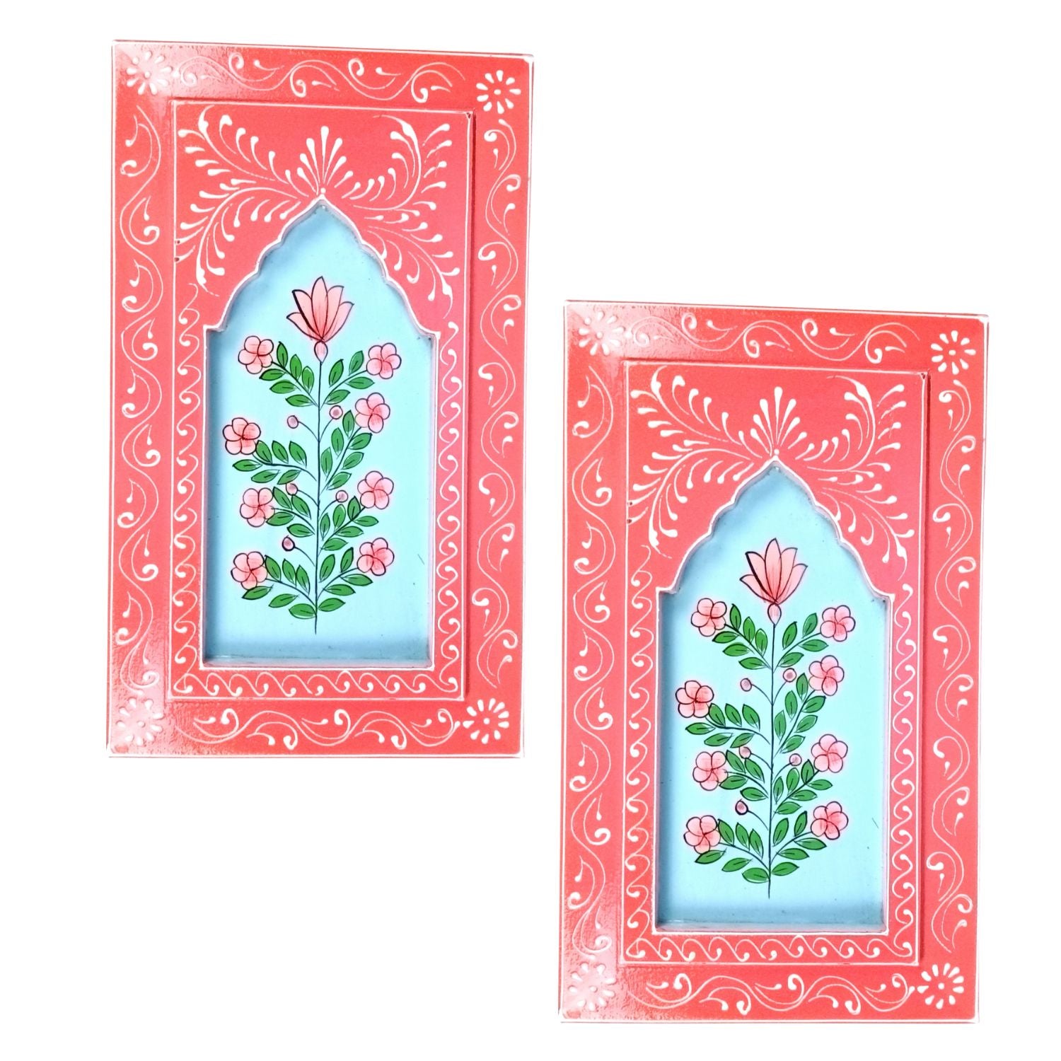 Handcrafted Wooden Painting Frame | Decorative Wall Hanging Photo Frame for Home & Living Room Decor | Wooden Art Frame | Traditional Wall Art - 15 Inch (pack Of 2) - Apkamart