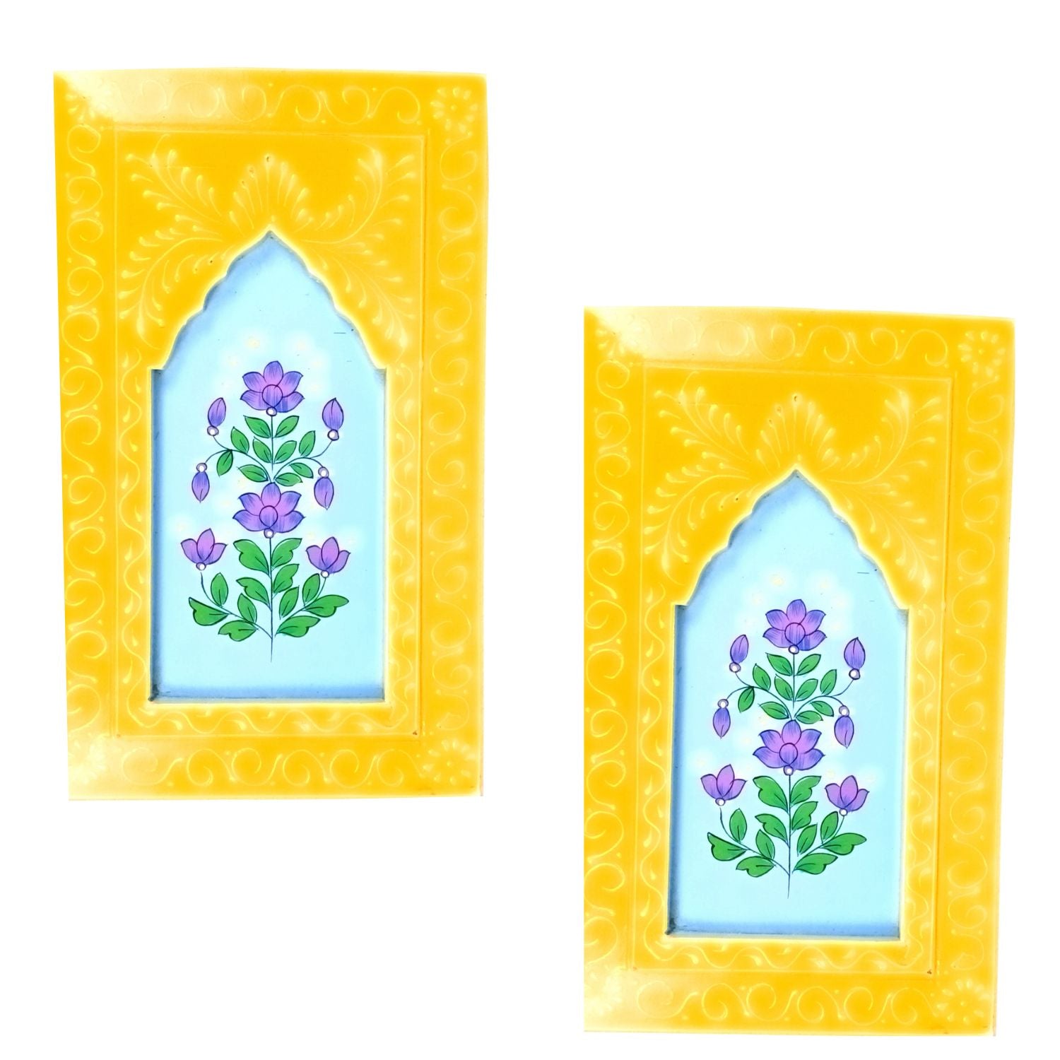 Handcrafted Wooden Painting Frame | Decorative Wall Hanging Photo Frame for Home & Living Room Décor | Wooden Art Frame | Traditional Wall Art - 15 Inch (pack Of 2) - Apkamart