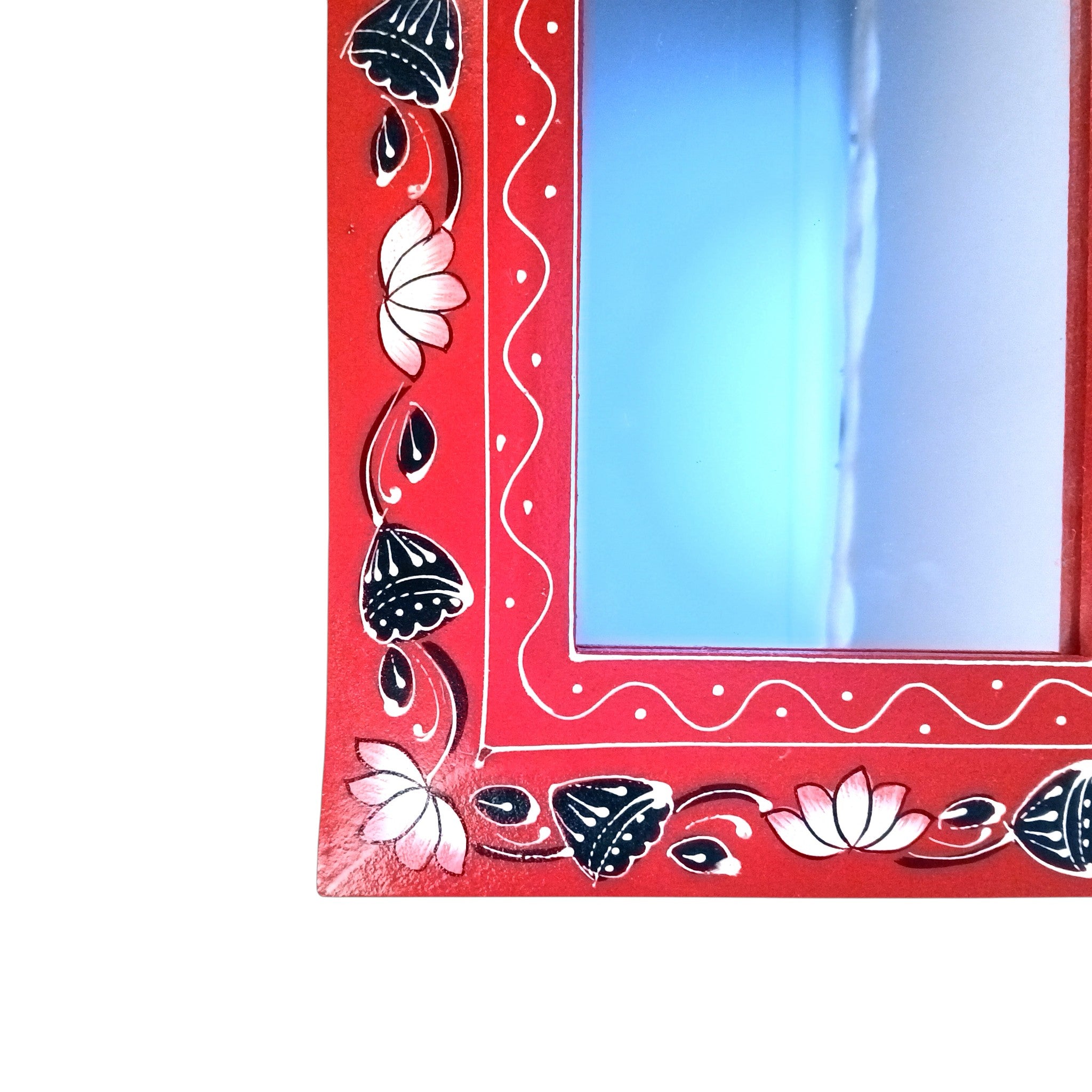 Handcrafted Wooden Mirror Frame | Wall Decor for Home, Living Room| Decorative Wall Hanging Frame for Mirror or Photos | Traditional Home Decor Frame - 18 Inch (Pack Of 3) - Apkamart