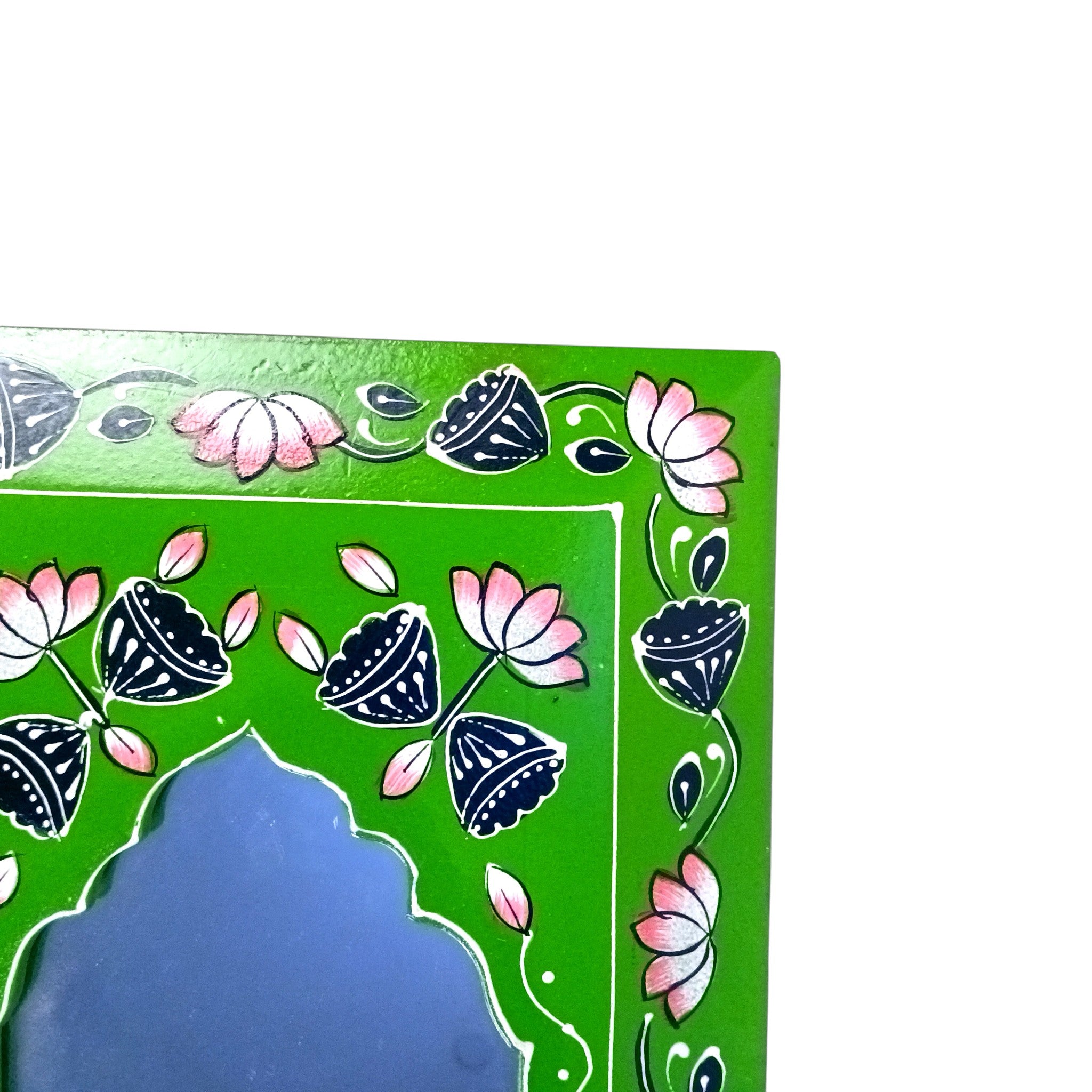 Handcrafted Wooden Mirror Frame | Wall Decor for Home, Living Room| Decorative Wall Hanging Frame for Mirror or Photos | Traditional Home Decor Frame - 18 Inch - Apkamart