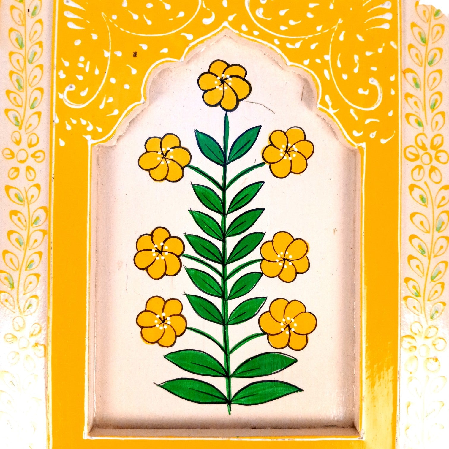 Handcrafted Wooden Painting Frame | Decorative Wall Hanging for Home & Living Room Decor | Wooden Art Frame | Handicraft Wall Art - 12 Inch - Apkamart