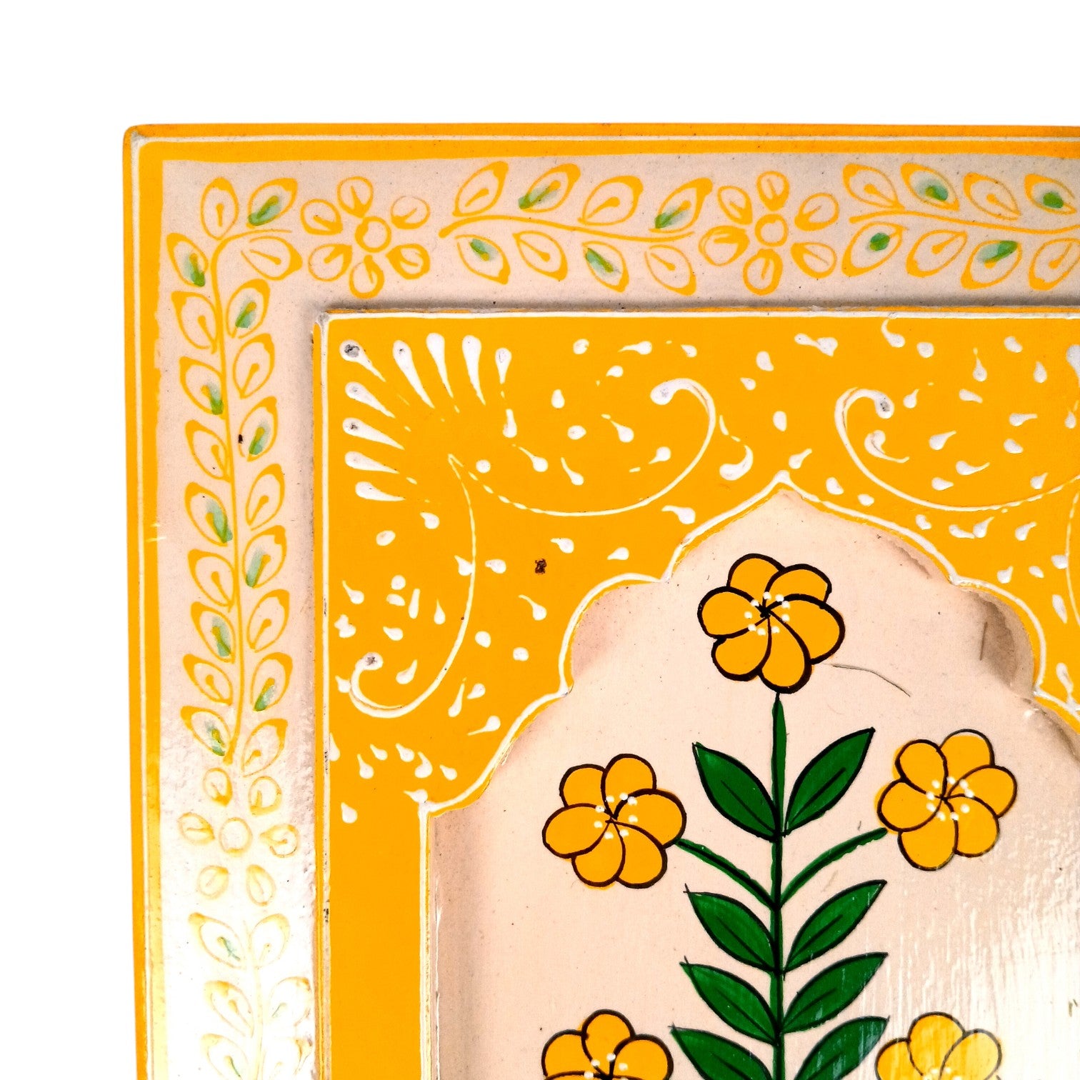 Handcrafted Wooden Painting Frame | Decorative Wall Hanging for Home & Living Room Decor | Wooden Art Frame | Handicraft Wall Art - 12 Inch - Apkamart