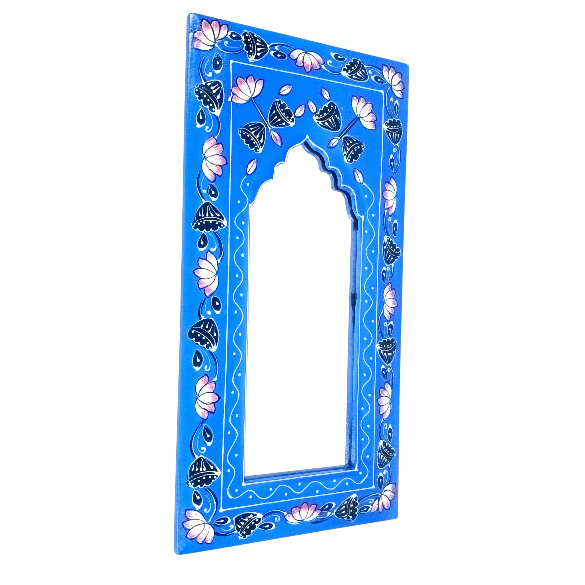 Handcrafted Wooden Mirror Frame | Wall Decor for Home, Living Room | Decorative Wall Hanging Frame for Mirror or Photos | Handcrafted Home Decor Frame - 18 Inch (Pack Of 2) - Apkamart