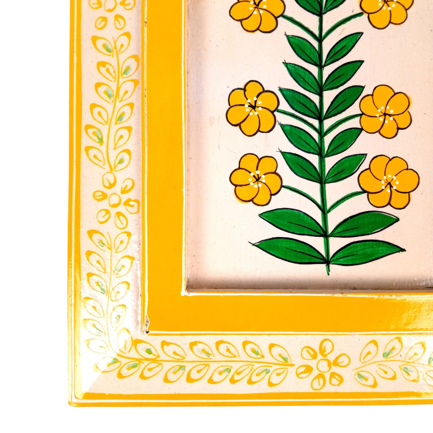 Handcrafted Wooden Painting Frame | Decorative Wall Hanging for Home & Living Room Decor | Wooden Art Frame | Handicraft Wall Art - 12 Inch - Apkamart