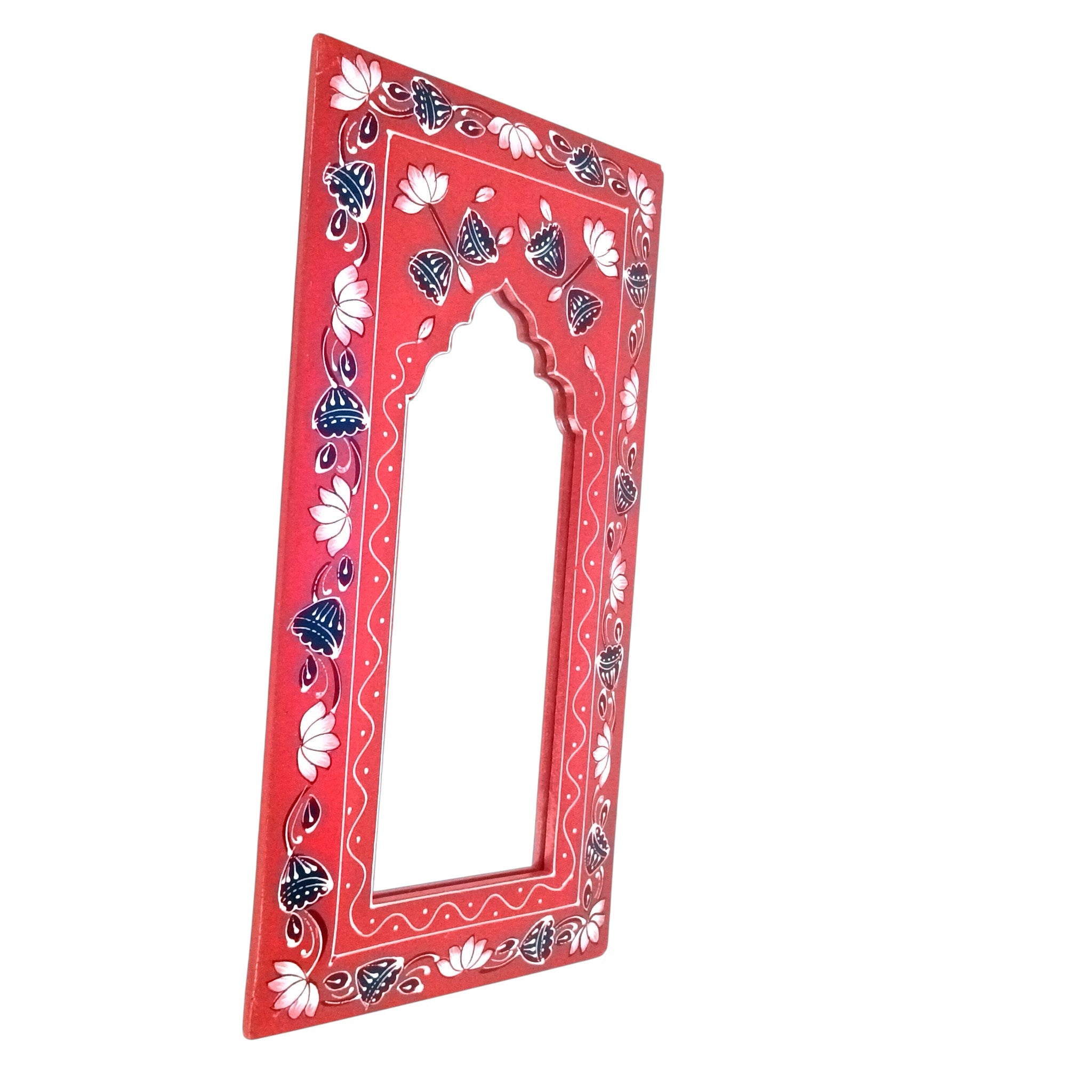 Handcrafted Wooden Mirror Frame | Decorative Wall Hanging | Wooden Wall Decor for Home, Living Room & Bedroom - 18 Inch (Pack Of 2) - Apkamart