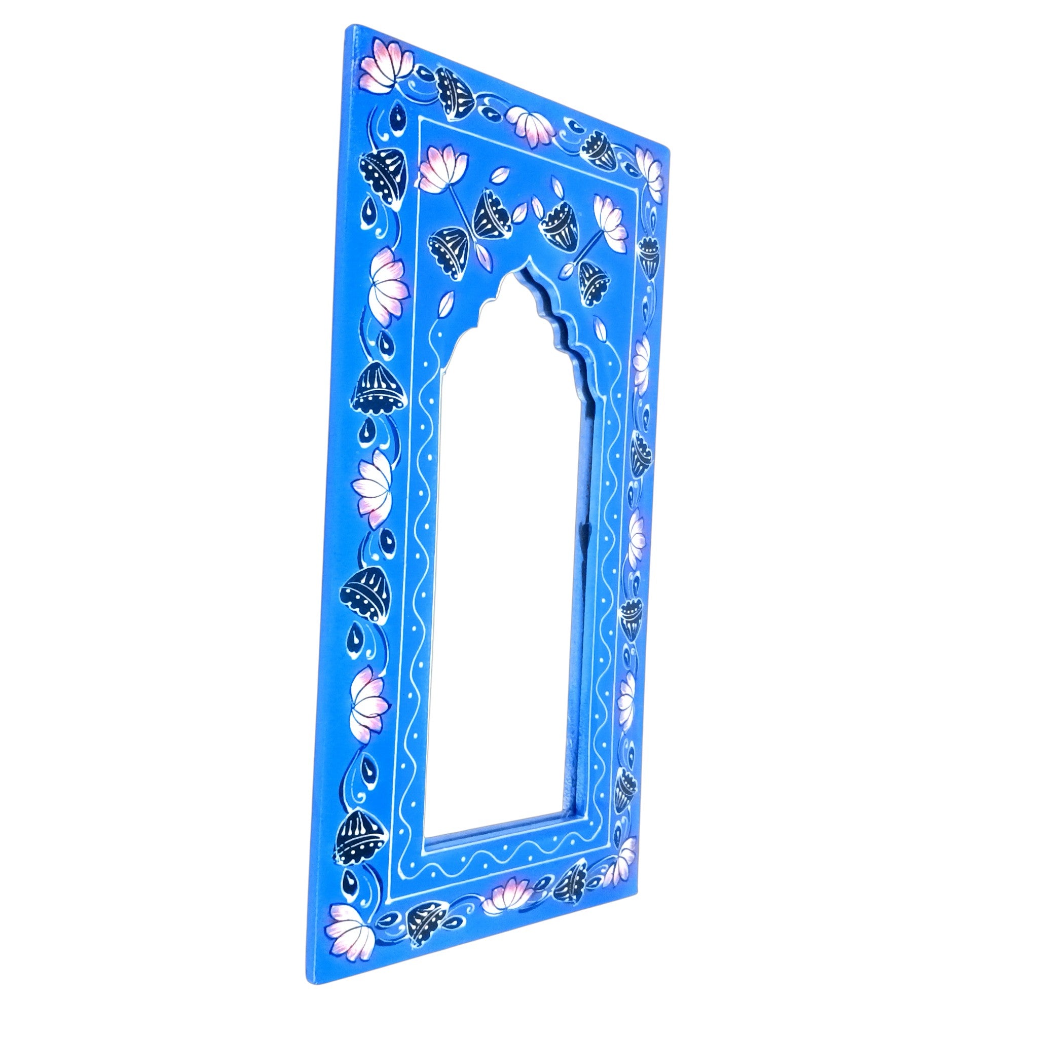 Handcrafted Wooden Mirror Frame | Wall Decor for Home, Living Room| Decorative Wall Hanging Frame for Mirror or Photos | Traditional Home Decor Frame - 18 Inch (Pack Of 3) - Apkamart