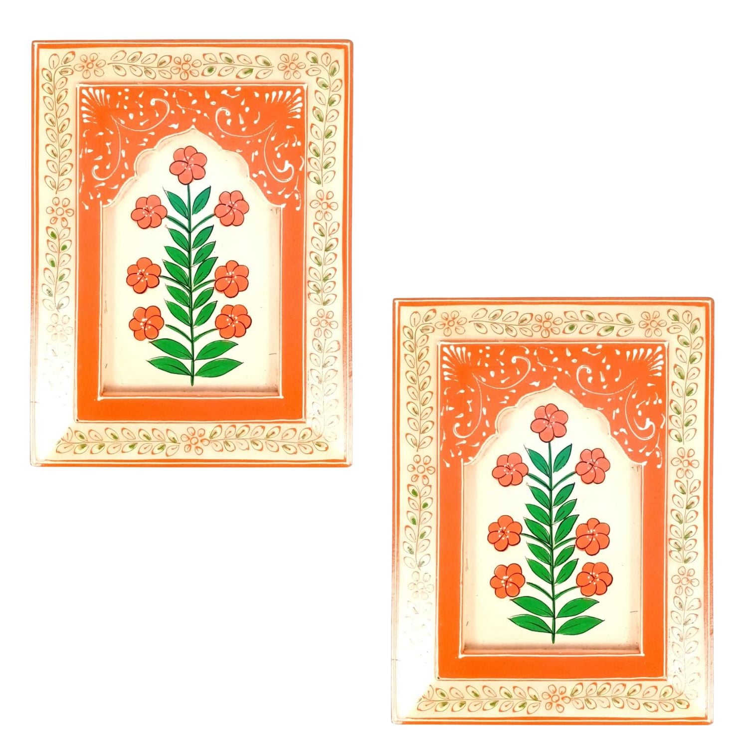 Handcrafted Wooden Painting Frame | Decorative Wall Hanging for Home & Living Room Decor | Wooden Art Frame | Traditional Wall Art - 12 Inch (Pack Of 2) - Apkamart