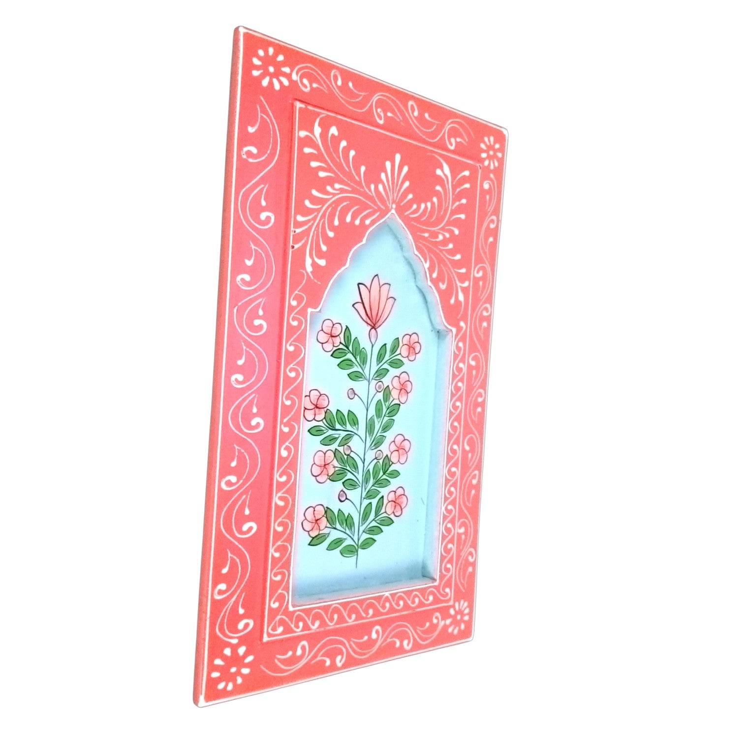 Handcrafted Wooden Painting Frame | Decorative Wall Hanging Photo Frame for Home & Living Room Decor | Wooden Art Frame | Traditional Wall Art - 15 Inch - Apkamart