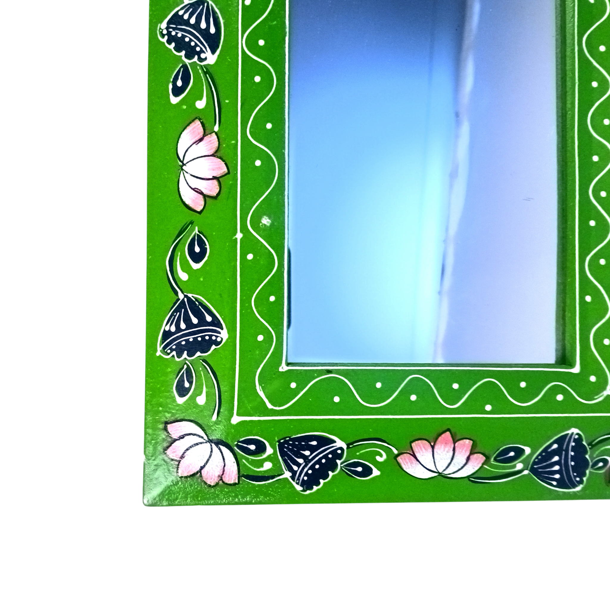 Handcrafted Wooden Mirror Frame | Wall Decor for Home, Living Room| Decorative Wall Hanging Frame for Mirror or Photos | Traditional Home Decor Frame - 18 Inch (Pack Of 2) - Apkamart