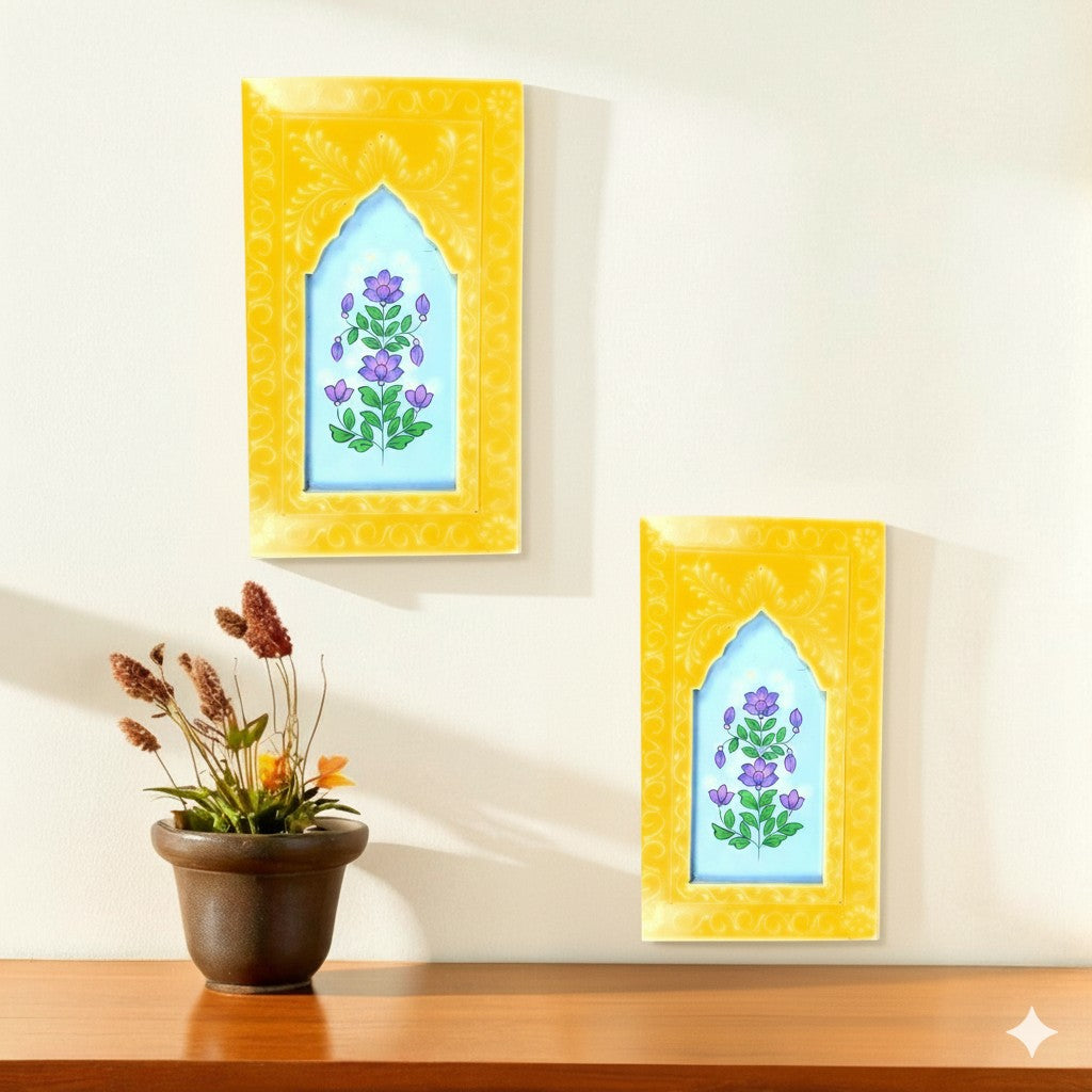 Handcrafted Wooden Painting Frame | Decorative Wall Hanging Photo Frame for Home & Living Room Décor | Wooden Art Frame | Traditional Wall Art - 15 Inch (pack Of 2) - Apkamart