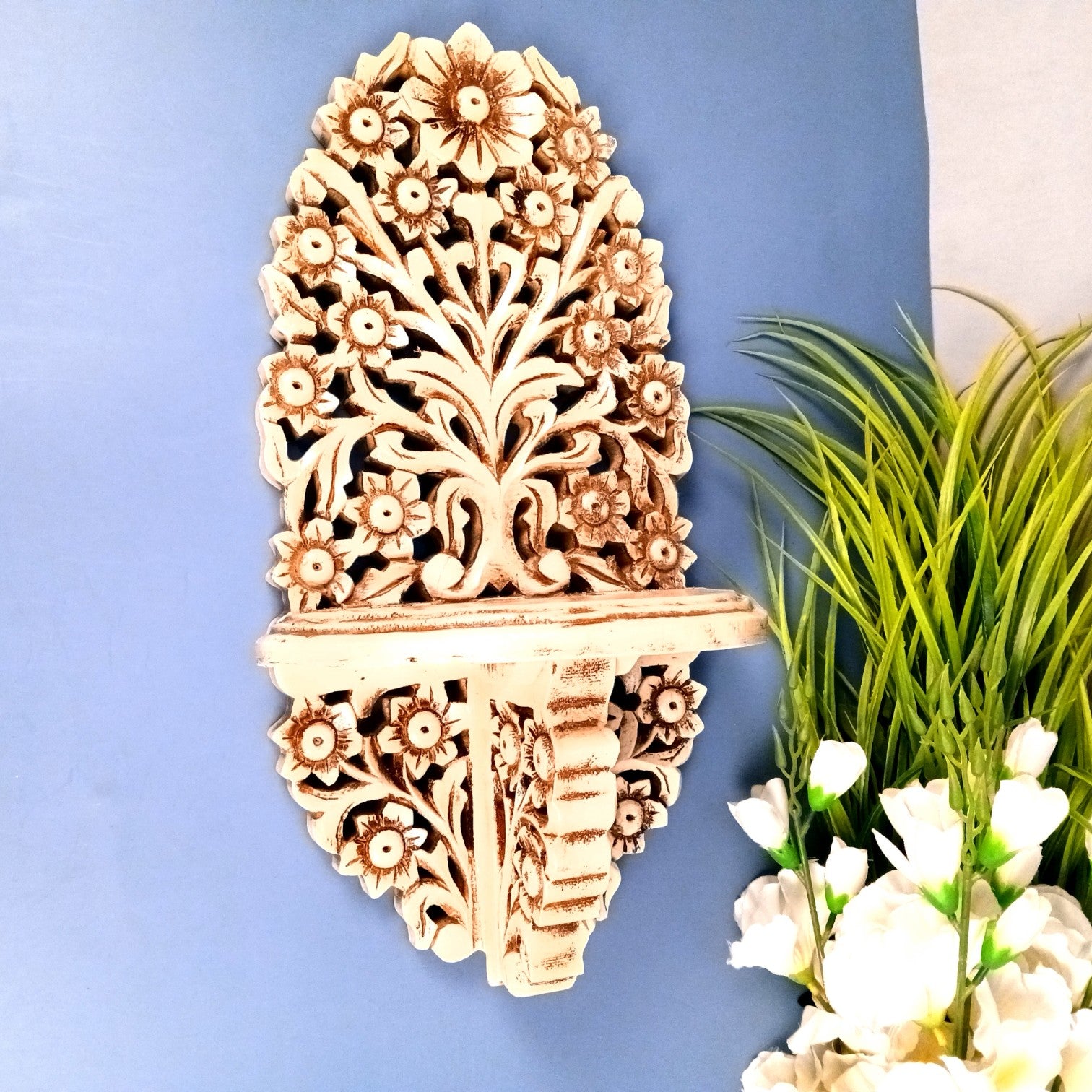 Wooden Jharokha for Mirror & Photo Frame |Home Decor | Traditional Rajasthani Wall Hanging | Ethnic Wooden Frame for Home Decor & Wall Decoration - 18 Inch - Apkamart