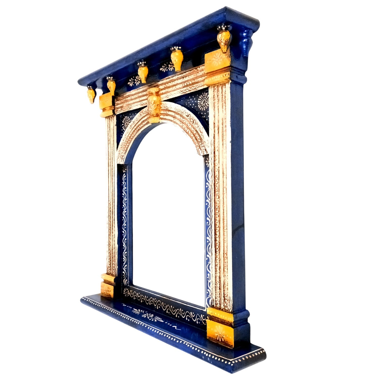 Wooden Jharokha Wall Hanging – Decorative Window Frame for Home, Living Room, Entrance & Wall Decor - 17 Inch - Apkamart