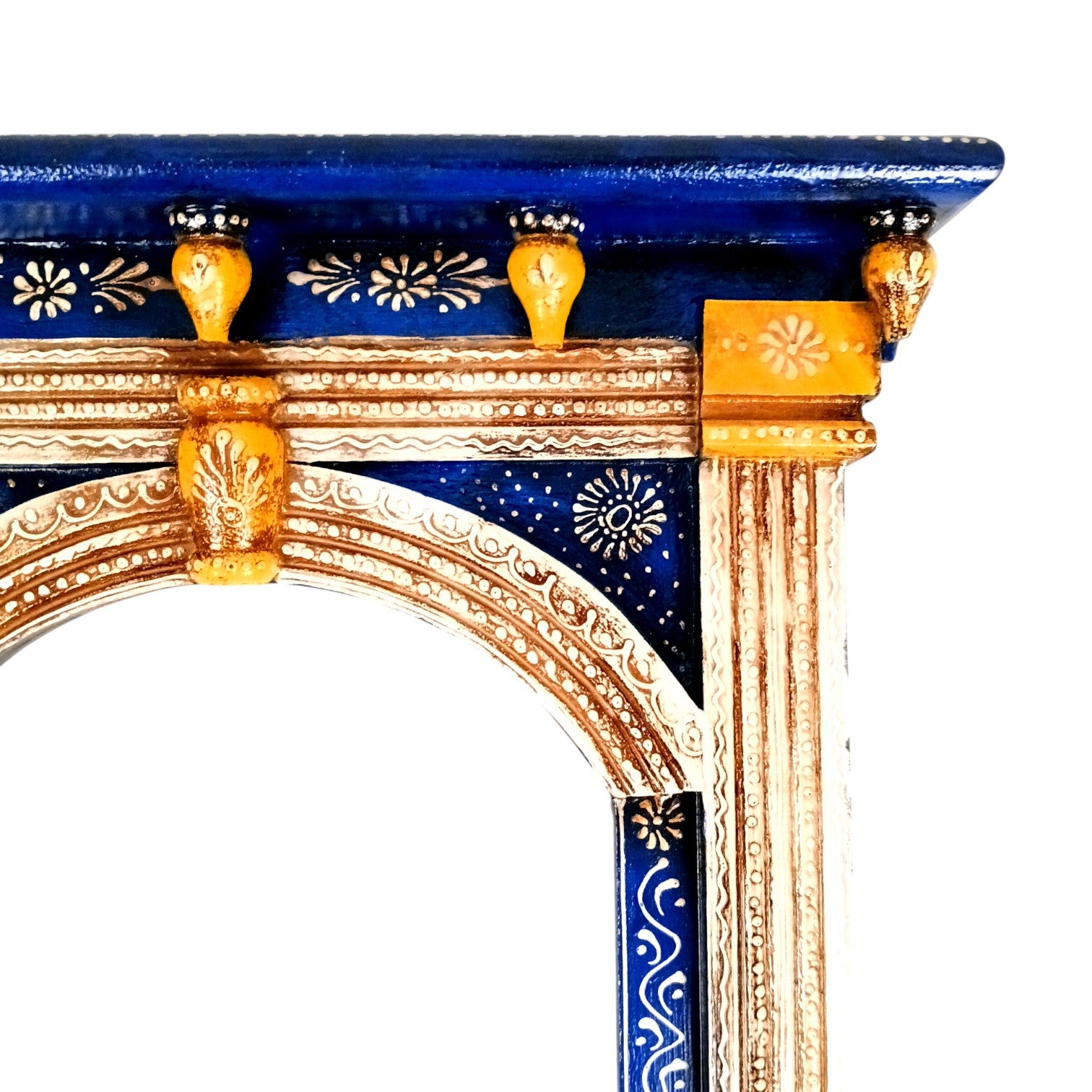 Wooden Jharokha Wall Hanging – Decorative Window Frame for Home, Living Room, Entrance & Wall Decor - 17 Inch - Apkamart