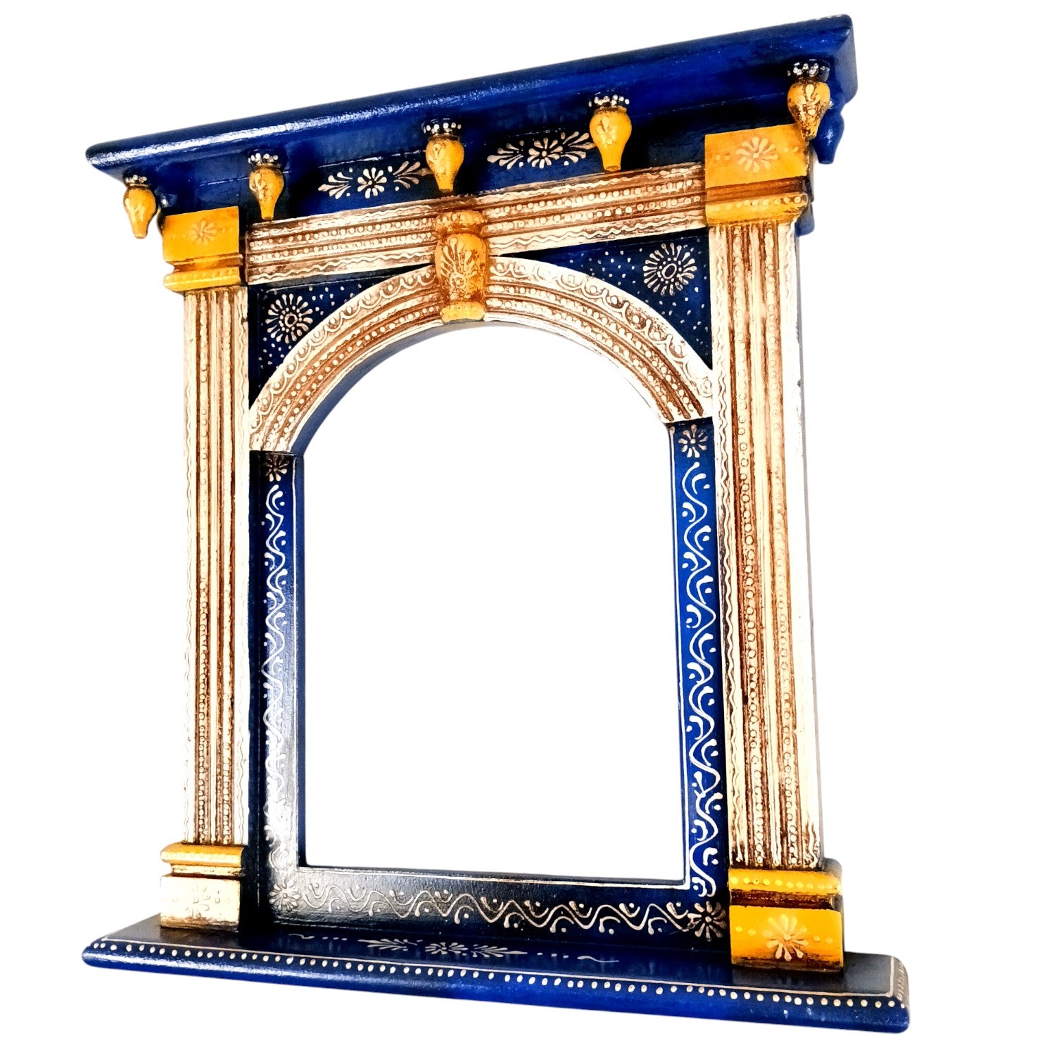 Wooden Jharokha Wall Hanging – Decorative Window Frame for Home, Living Room, Entrance & Wall Decor - 17 Inch - Apkamart