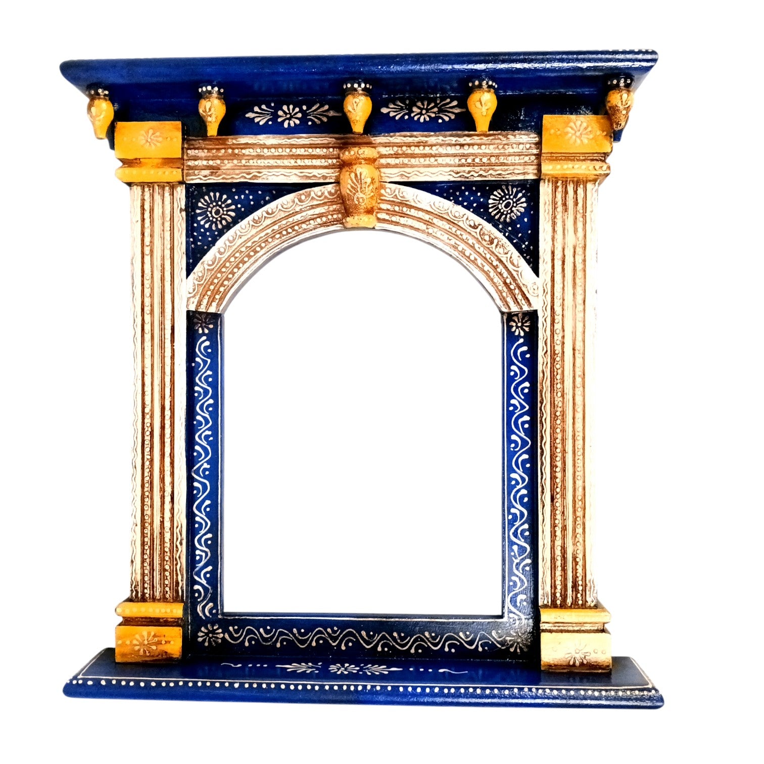 Wooden Jharokha Wall Hanging – Decorative Window Frame for Home, Living Room, Entrance & Wall Decor - 17 Inch - Apkamart