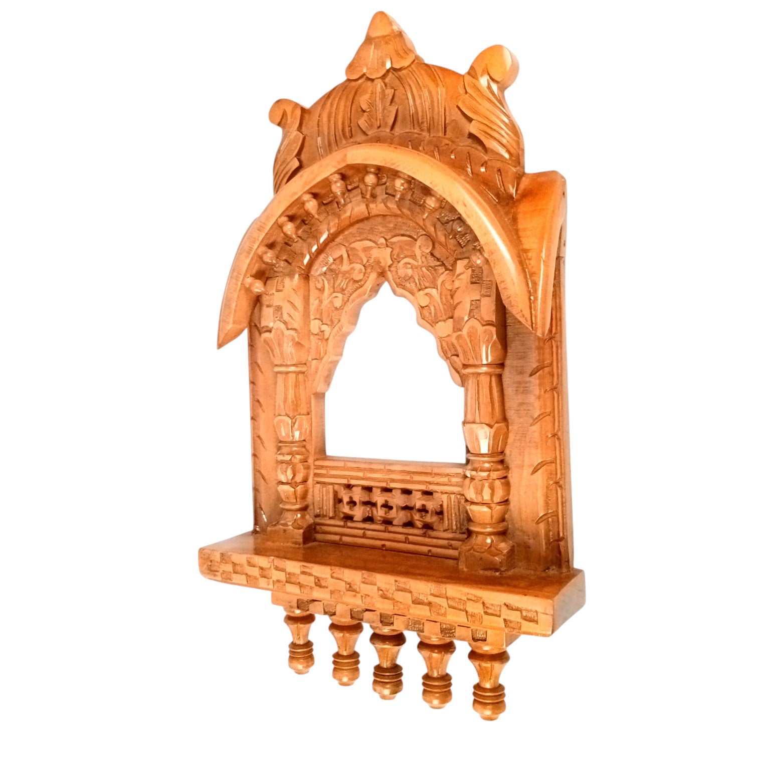 Wooden Jharokha Frame | Traditional Wall Hanging for Mirror & Photos | Decorative Ethnic Wall Art for Living Room,  Bedroom & Home Decor - 27 Inch - Apkamart