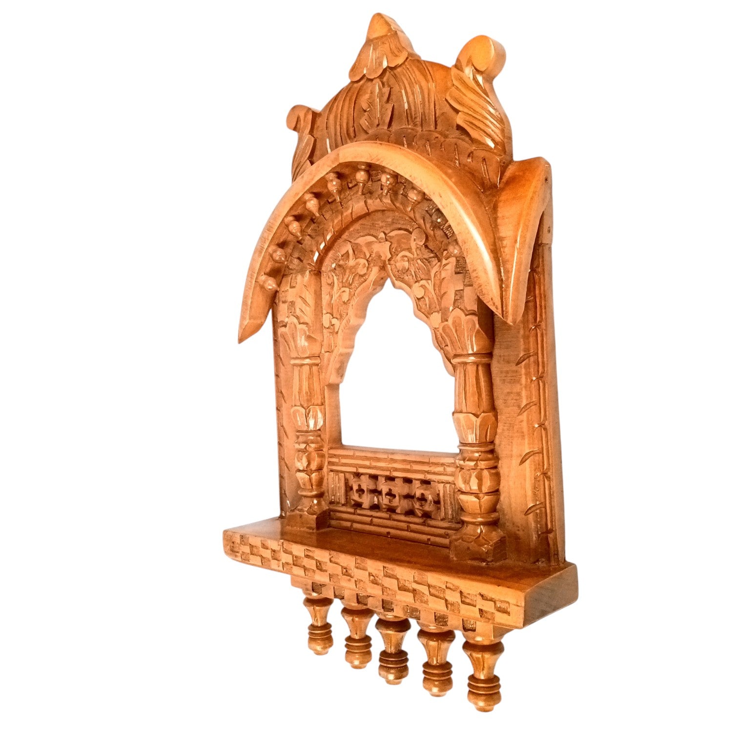 Wooden Jharokha Frame | Traditional Wall Hanging for Mirror & Photos | Decorative Ethnic Wall Art for Living Room,  Bedroom & Home Decor - 27 Inch - Apkamart