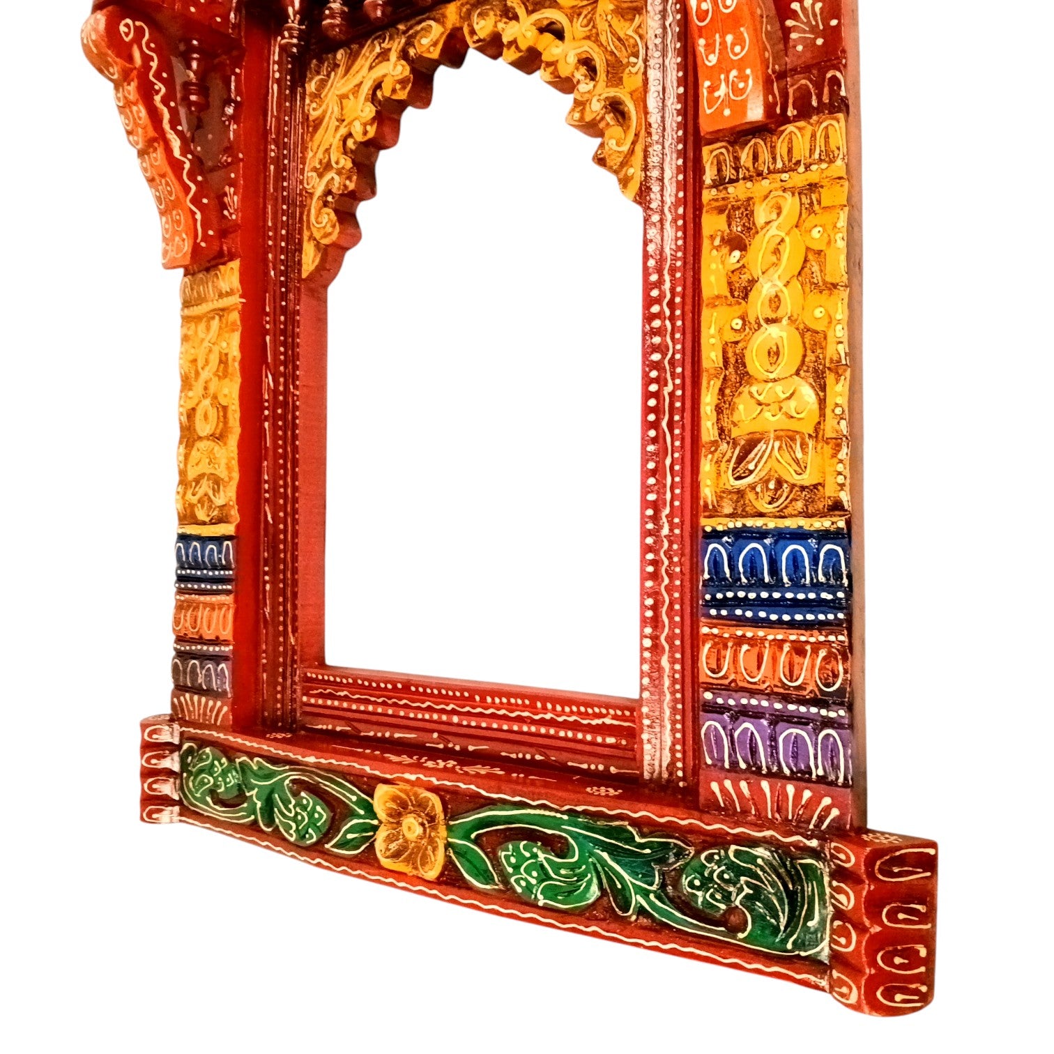 Wooden Jharokha for Mirror & Photo Frame | Traditional Rajasthani Wall Hanging | Ethnic Wooden Frame for Home Decor & Wall Decoration - 36 Inch - Apkamart