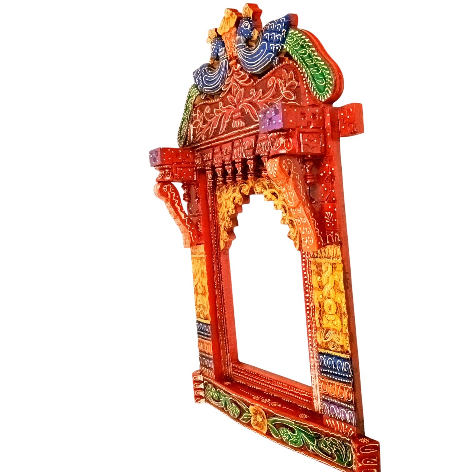 Wooden Jharokha for Mirror & Photo Frame | Traditional Rajasthani Wall Hanging | Ethnic Wooden Frame for Home Decor & Wall Decoration - 36 Inch - Apkamart
