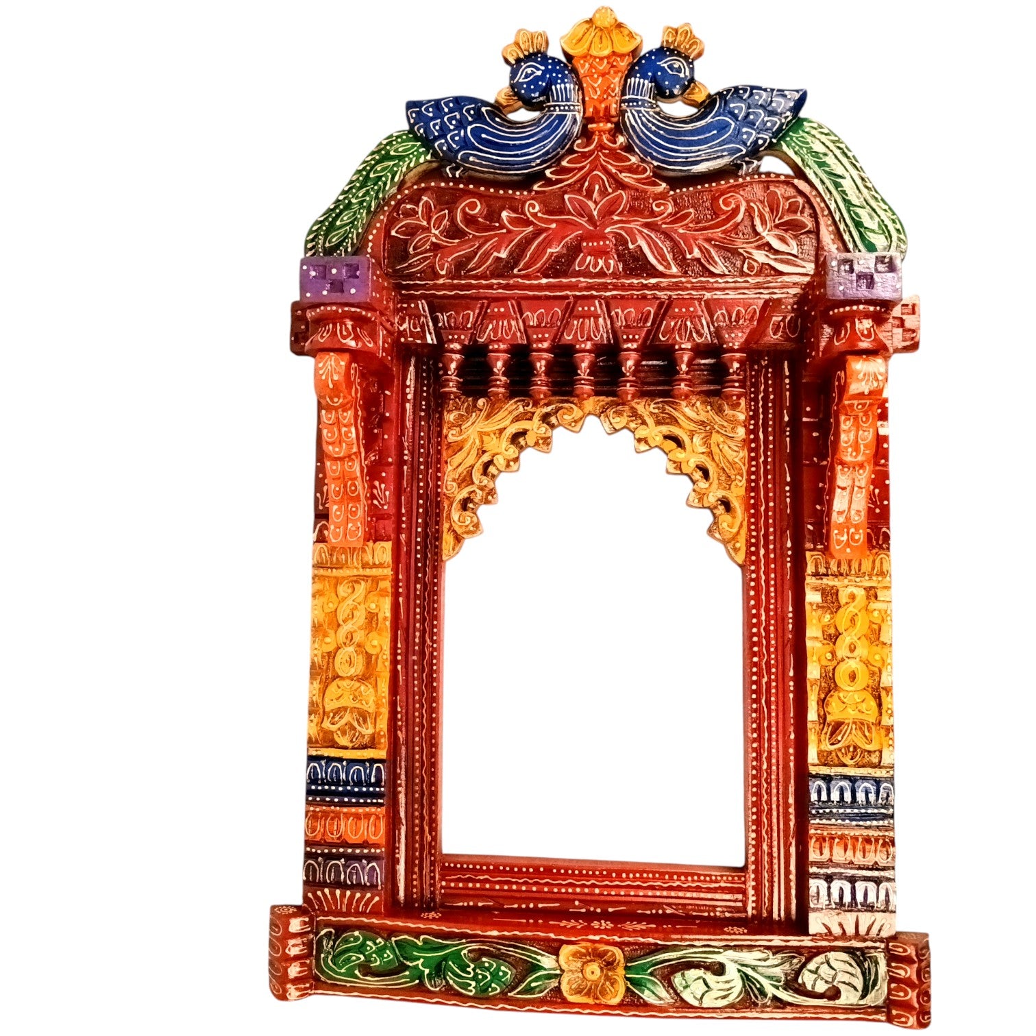 Wooden Jharokha for Mirror & Photo Frame | Traditional Rajasthani Wall Hanging | Ethnic Wooden Frame for Home Decor & Wall Decoration - 36 Inch - Apkamart