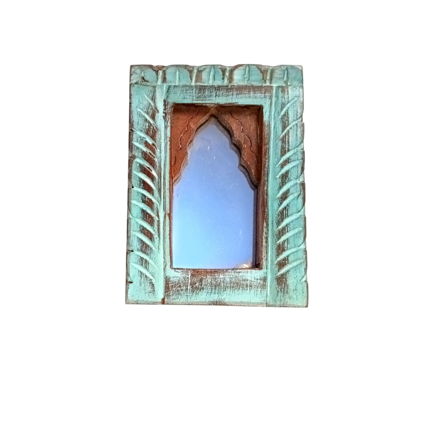 Wooden Jharokha | Traditional Wall Hanging Frame for Photos, Mirrors & Home Décor | Ethnic Wooden Jharokha for Living Room, Bedroom & Gifting - 7 Inch - Apkamart