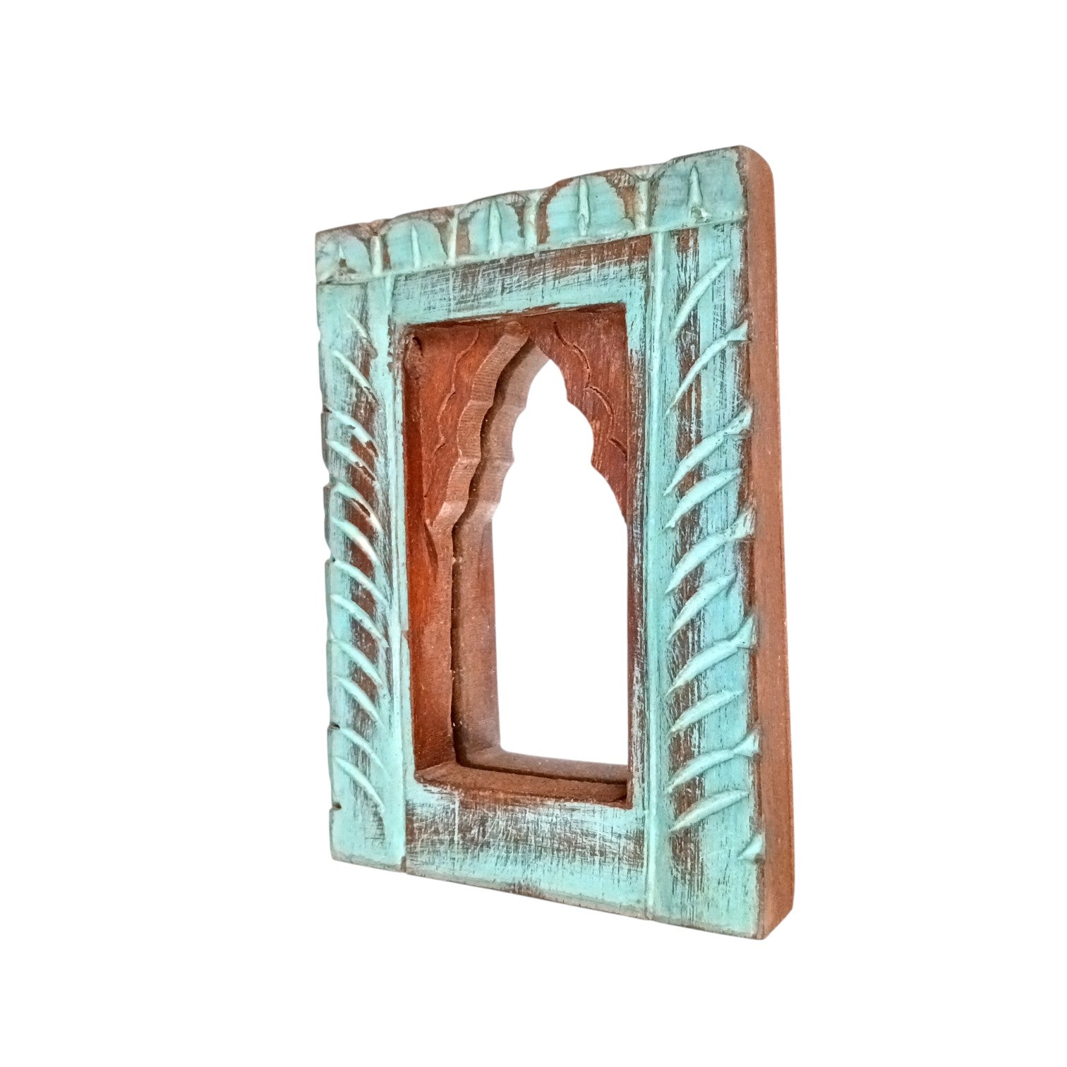 Wooden Jharokha | Traditional Wall Hanging Frame for Photos, Mirrors & Home Décor | Ethnic Wooden Jharokha for Living Room, Bedroom & Gifting - 7 Inch - Apkamart