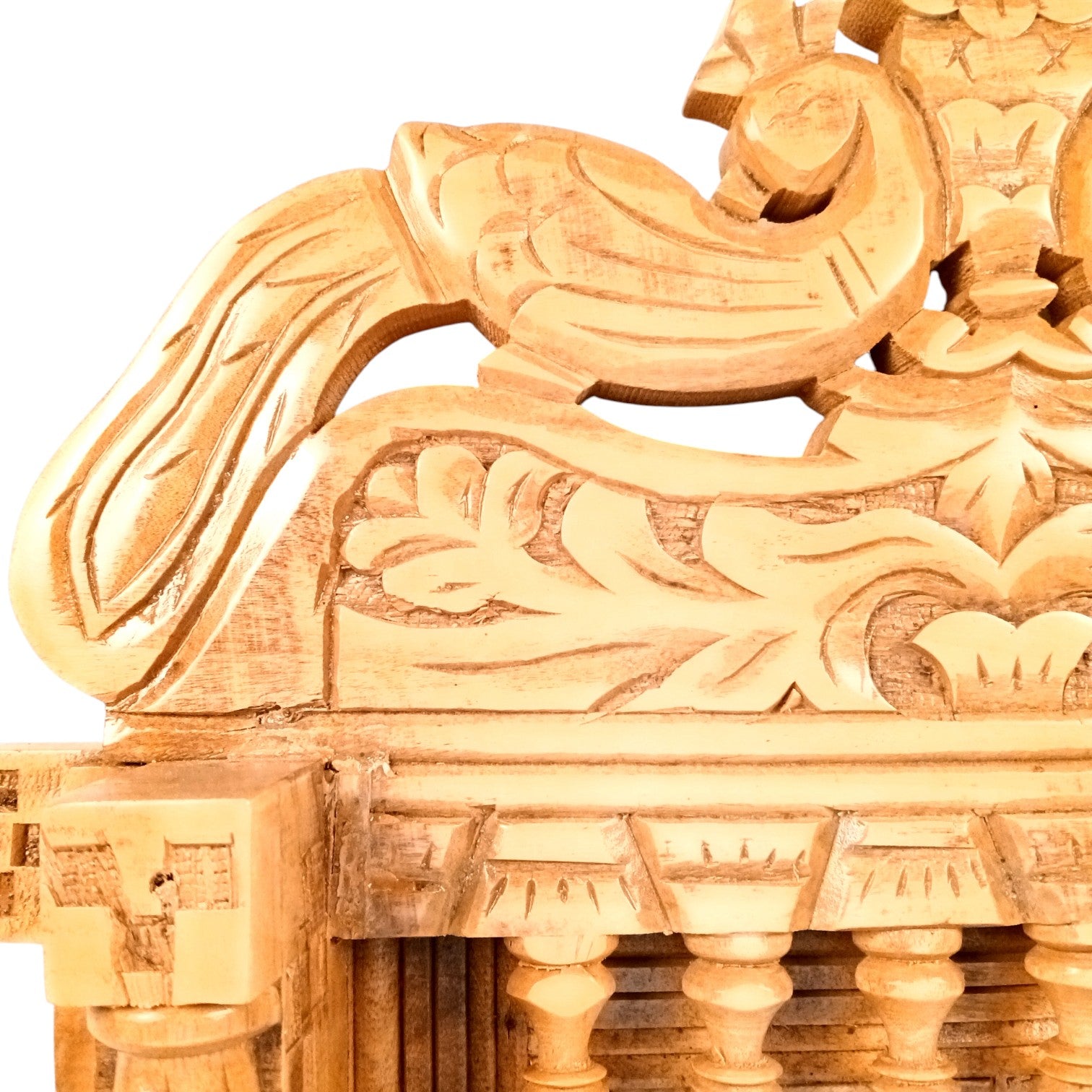 Peacock Jharokha Wooden Frame | Traditional Wall Hanging for Mirror & Photos | Decorative Home Decor for Living Room, Bedroom & Office - 27 Inch - Apkamart